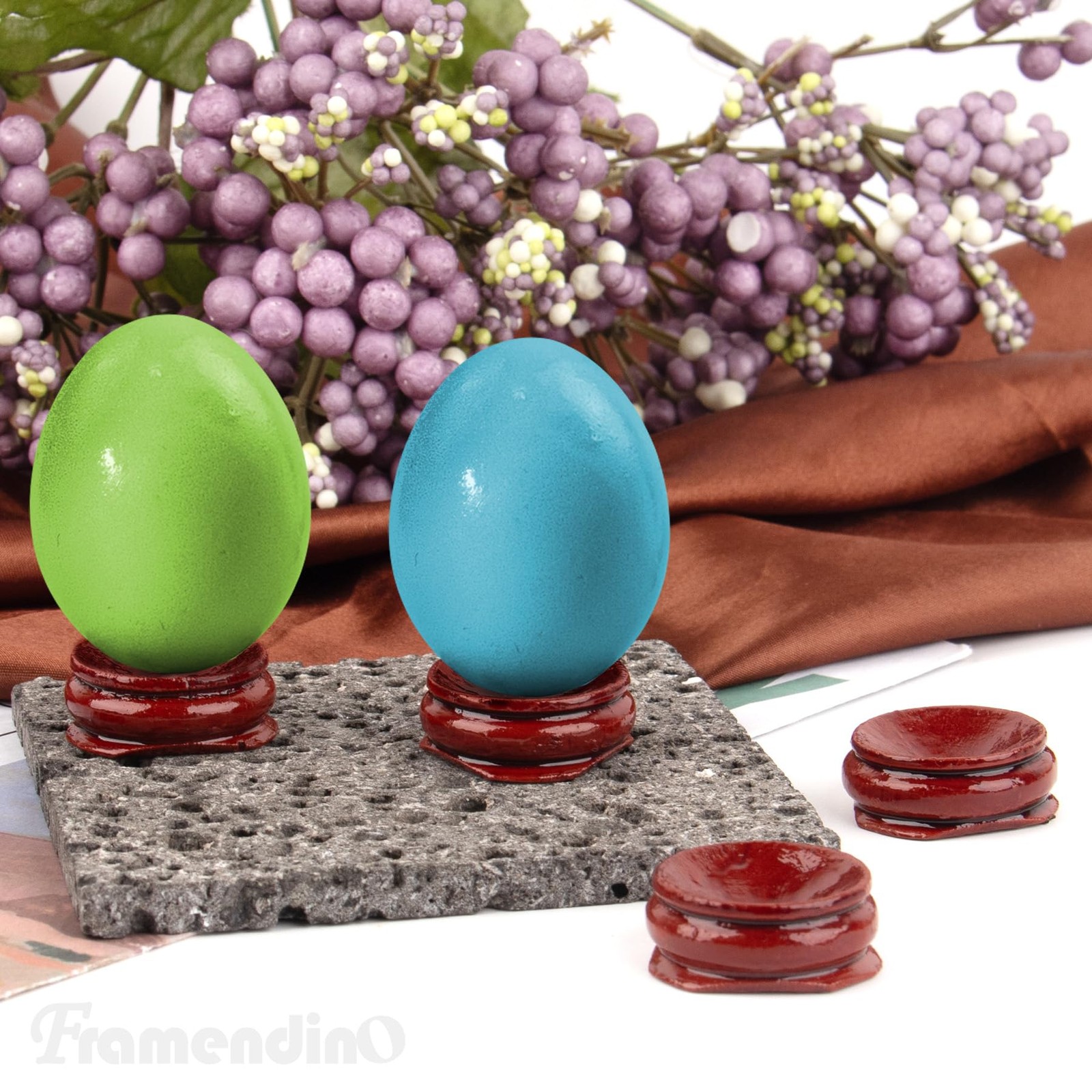 5 Pack Wooden Egg Stands Holder Crystal Sphere Globe Ball Stand for Display