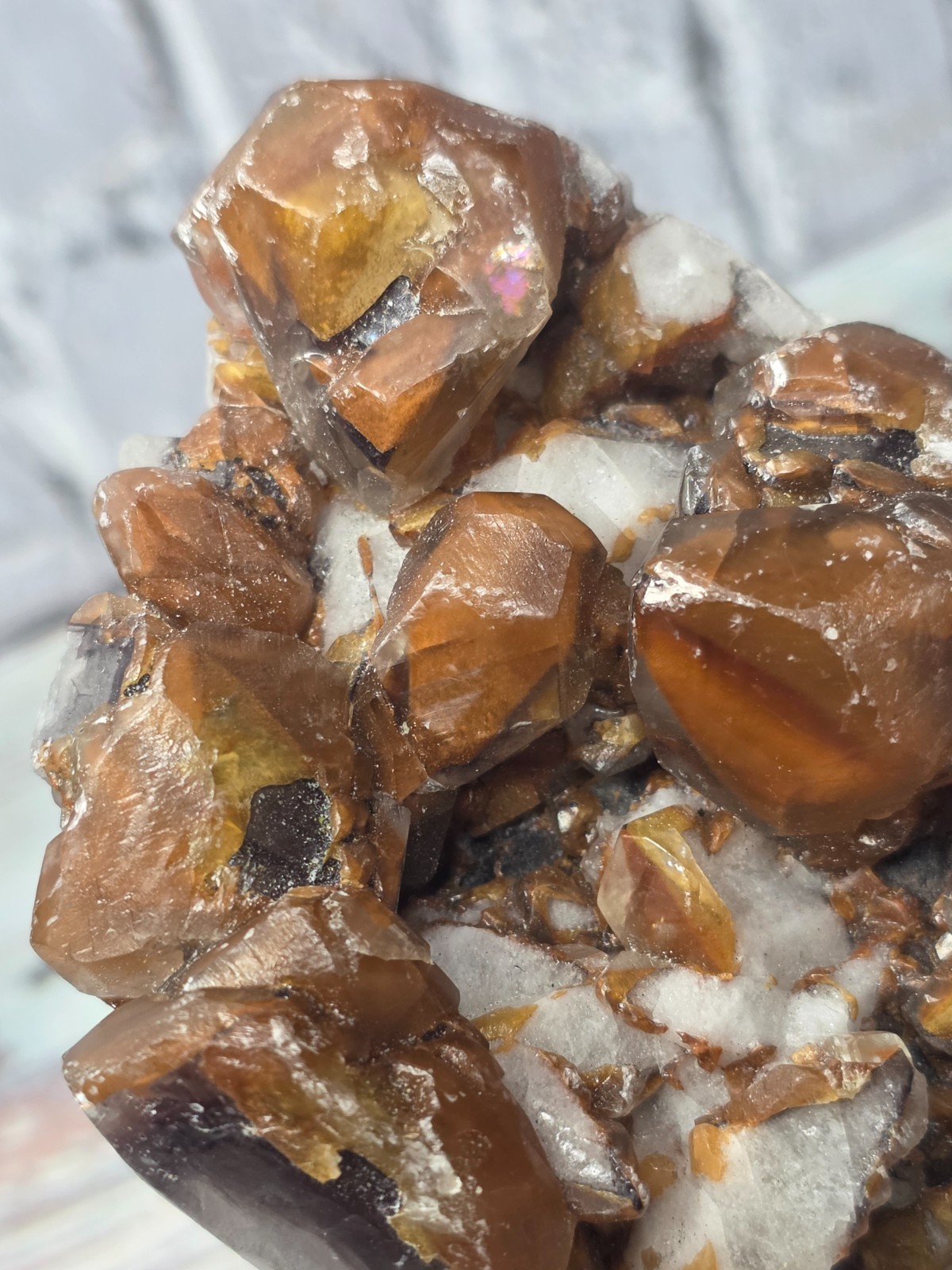 Natural Chocolate Calcite Crystal Cluster on Quartz Ojuela Mine Mexico 198.36g