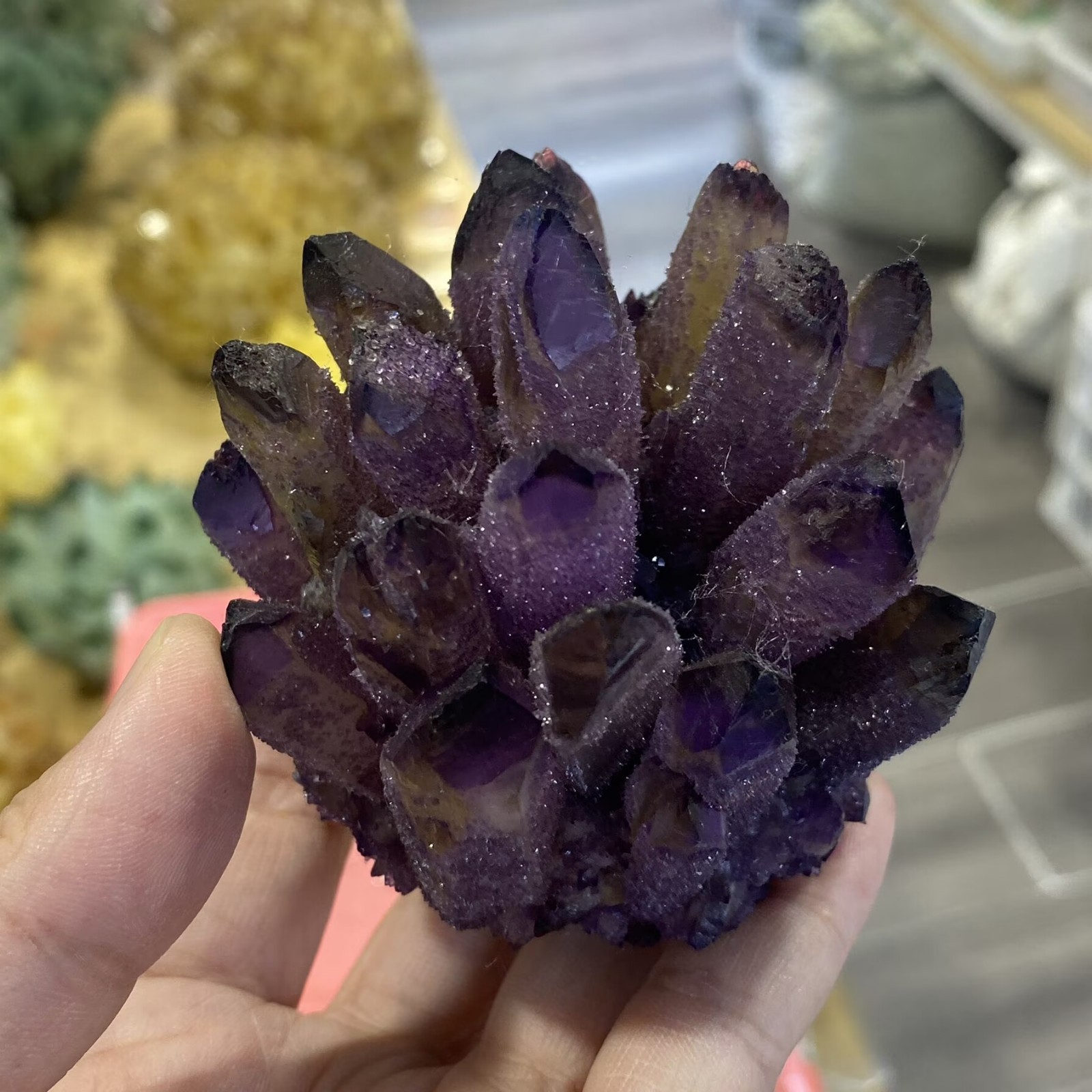320g New purple Phantom Quartz Crystal Cluster Mineral Specimen Reiki Random