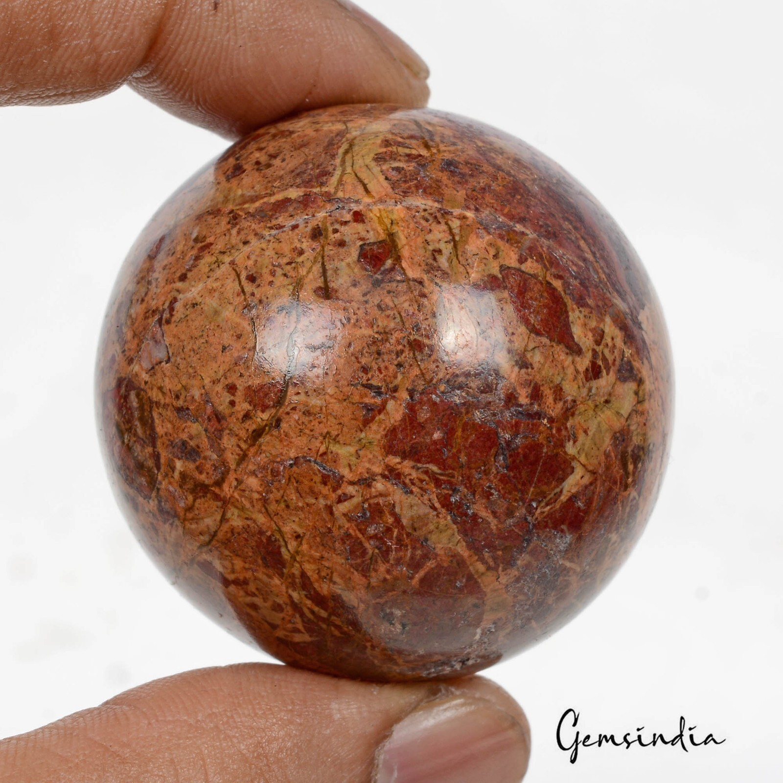 620 Ct Natural Yellow Brown Jasper Healing Crystal Sphere Gemstone With Stand