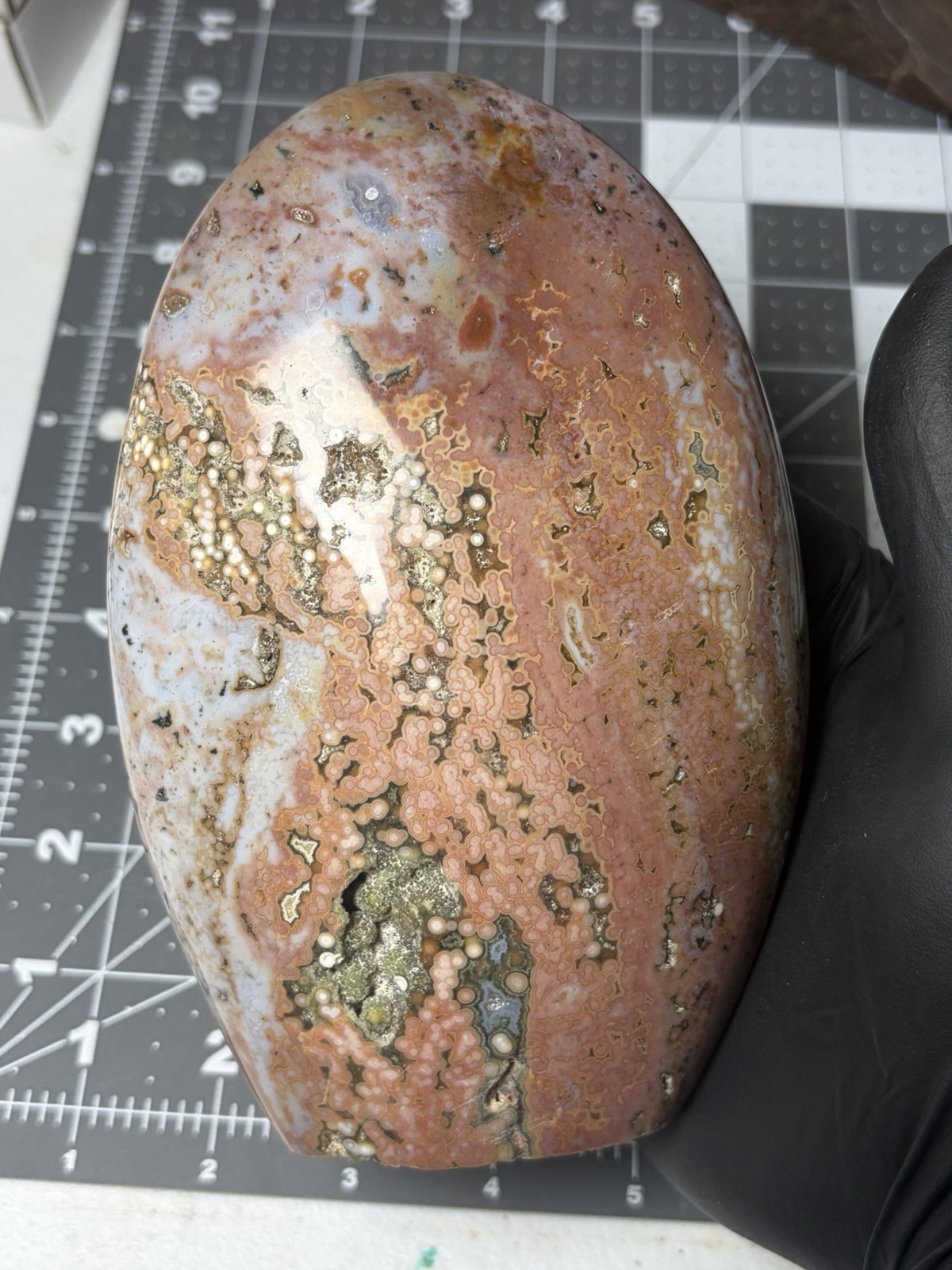 Stunning Ocean Jasper Free Form Colorful Pink Orbs Druzy 2.9lbs