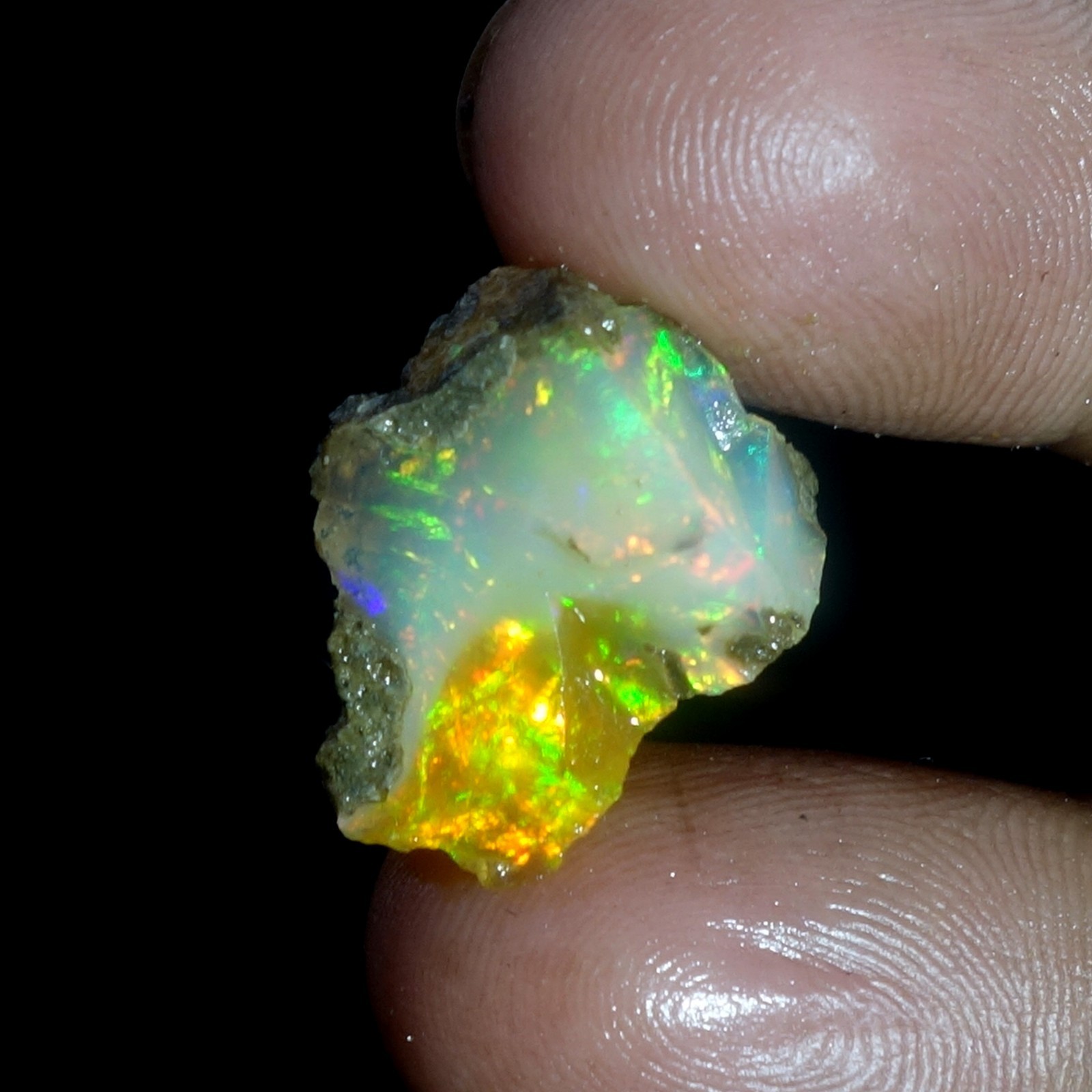 AA+ Ethiopian Oli Opal Rough Entreated Welo Opal Multi Fire Color Flash 11.00Cts