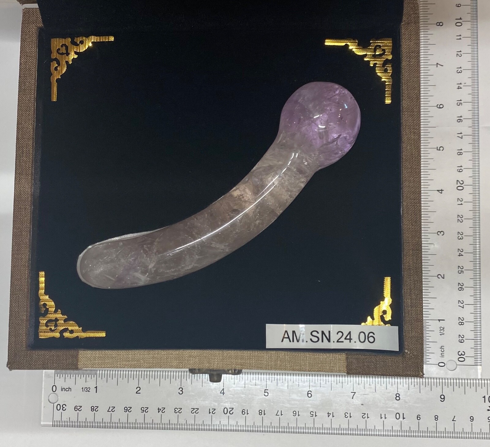 Natural and Genuine Amethyst Quartz Massage Wand Pelvic Floor Yoni Wand GIFTBOX