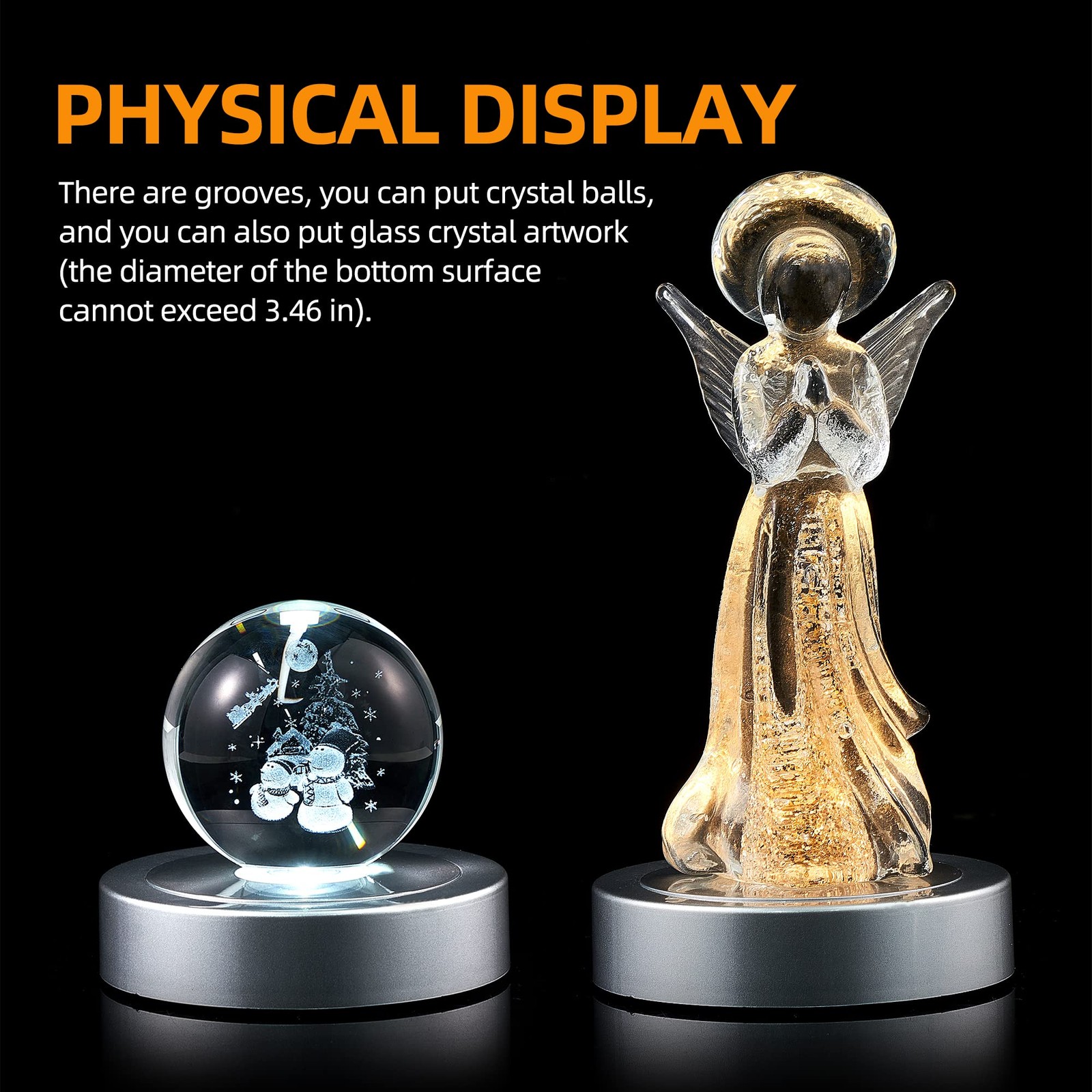 Rotating LED Display Base Colorful Light Crystal Display Base Stand,Suitable …