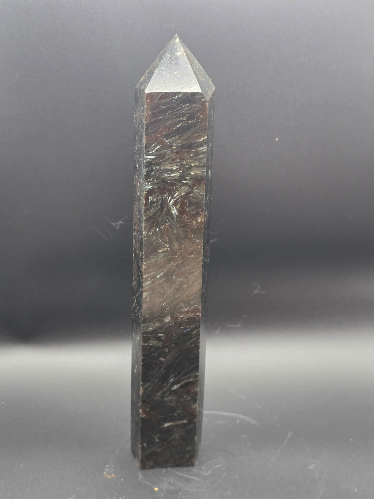 Jumbo arfvedsonite tower! 9.5 inches tall, 1.15 pounds