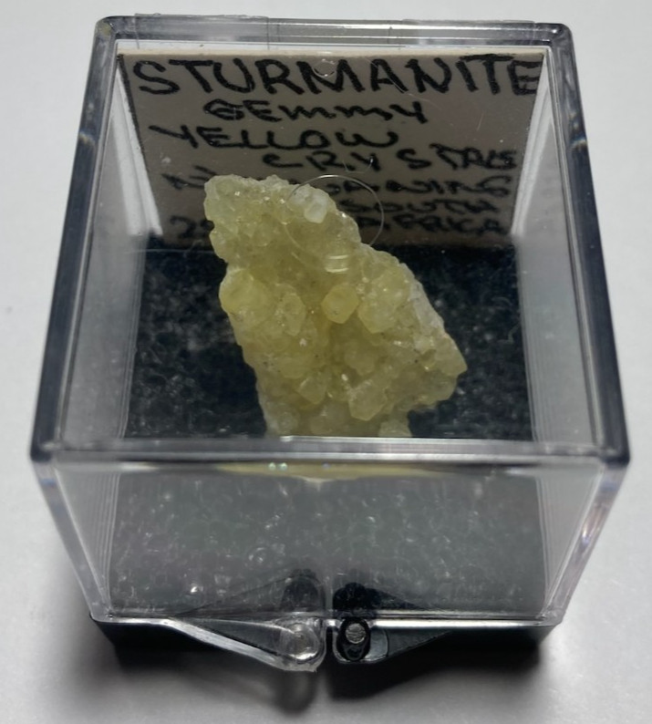 Sturmanite gemmy yellow crystals Thumbnail from South Africa
