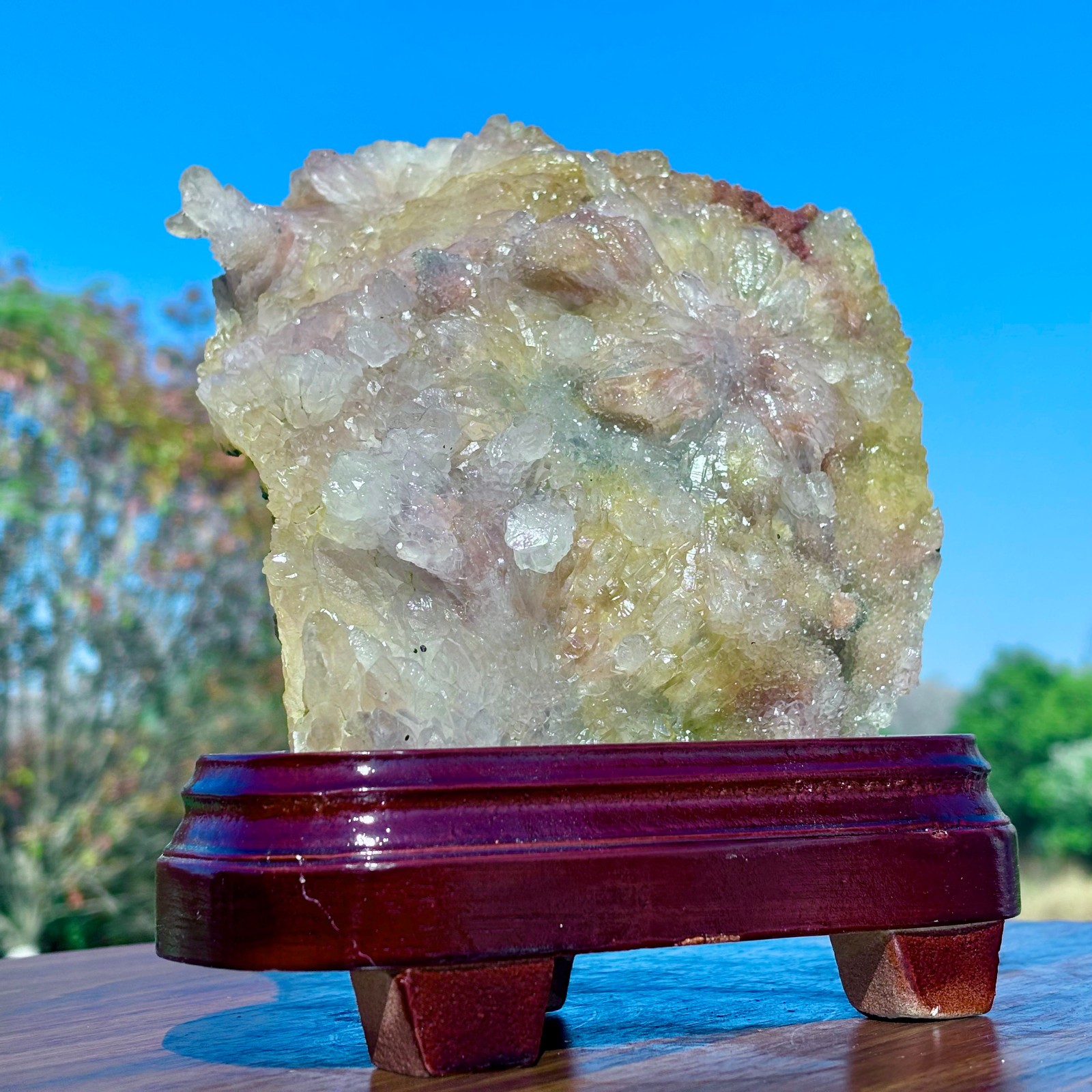 2.08LB Rare Natural Transparent Sunflower Fluorite Mineral Crystal Sample/China