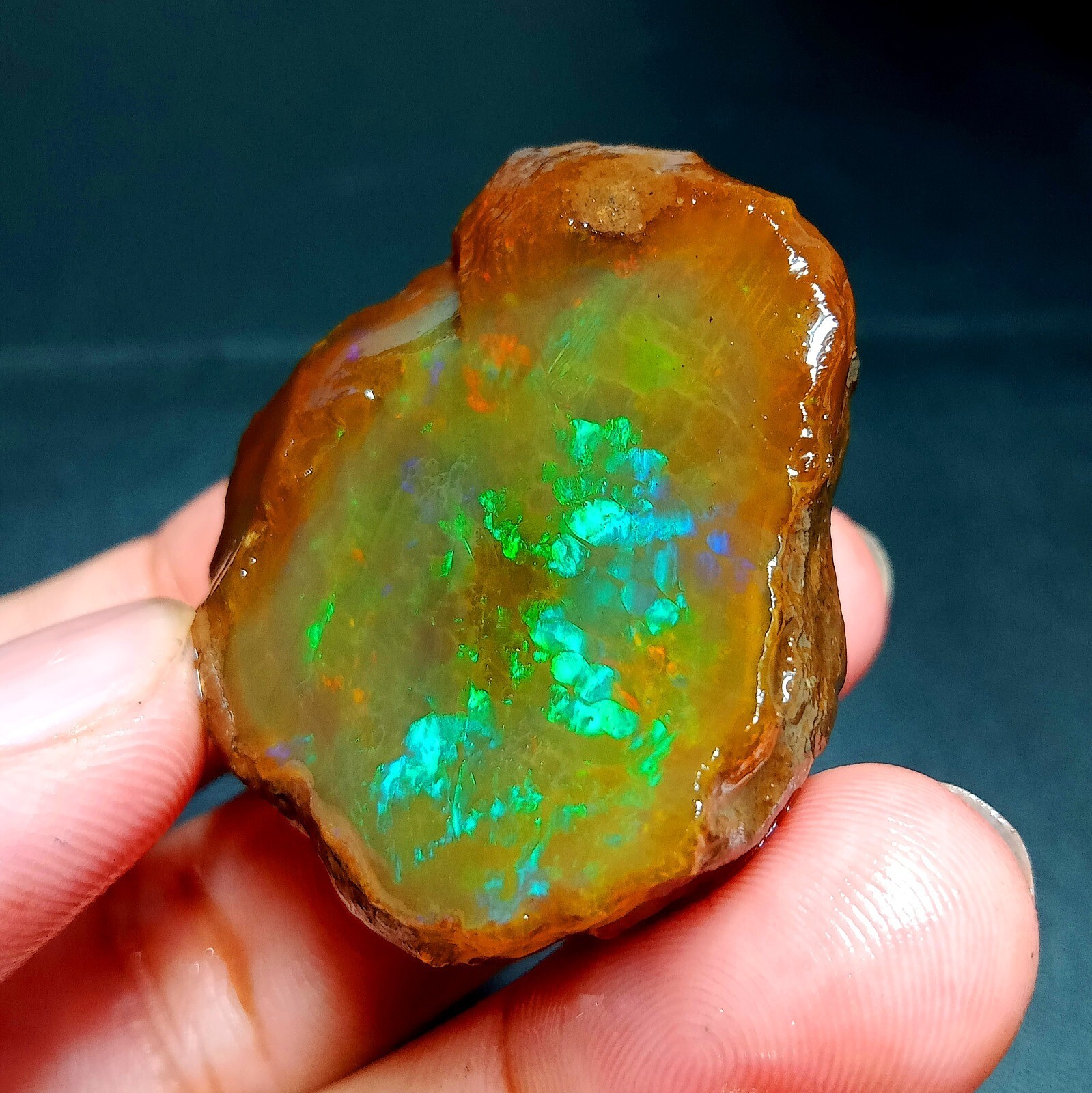 Natural Ethiopian Welo Opal Rough Fire Gemstone 130ct Raw Crystal Stone