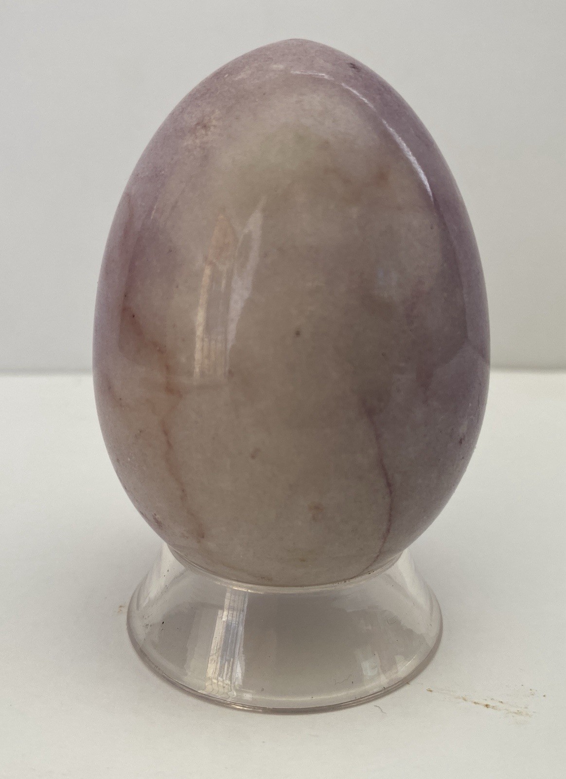 Natural Onyx Stone Egg With Stand Hand Polished Banded Agate Calcite Crystal
