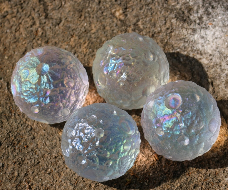 Angel Aura Quartz Moon Sphere Rainbow Crystal Sphere Ball Home Decor Art Display
