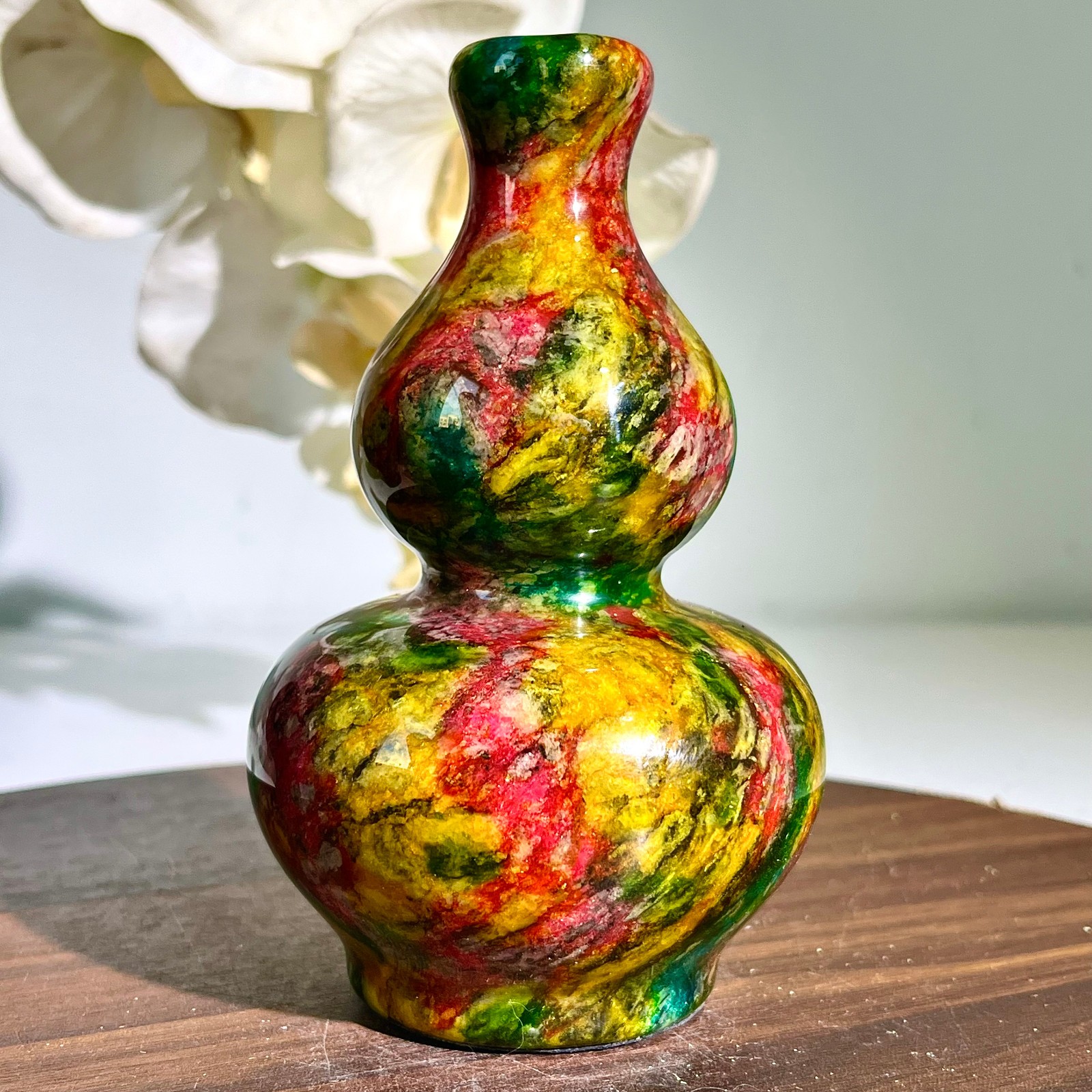 1.69LB Natural “Seven Colors Jade” vase specimen -Taiwan China