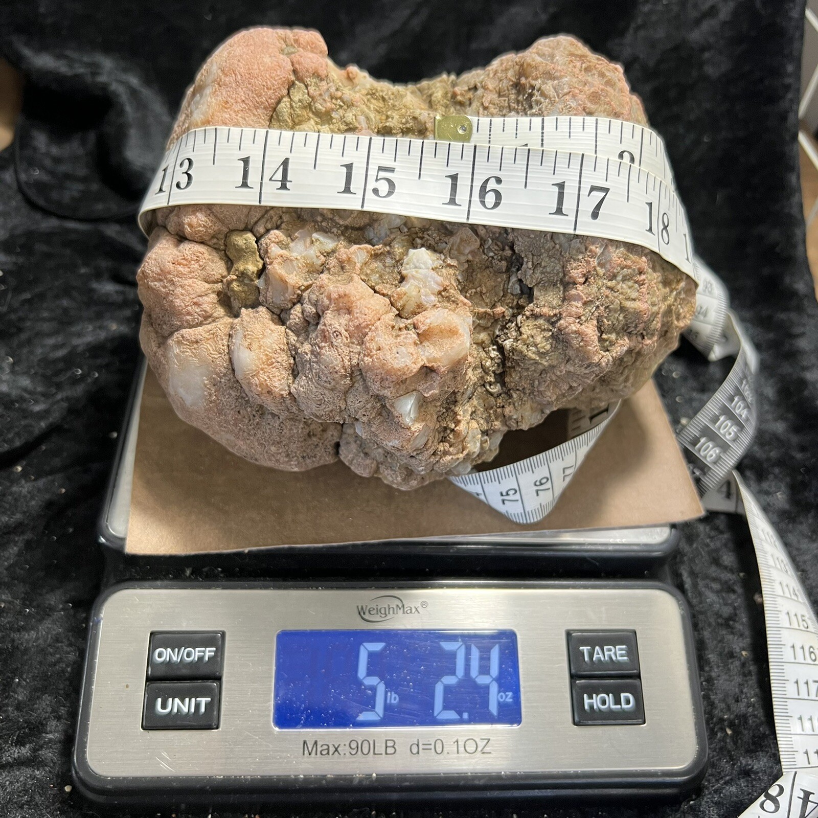 6” Red Uncut Geode Lapidary Rough Unopened Quartz Agate Chalcedony Crystal 5.2Lb