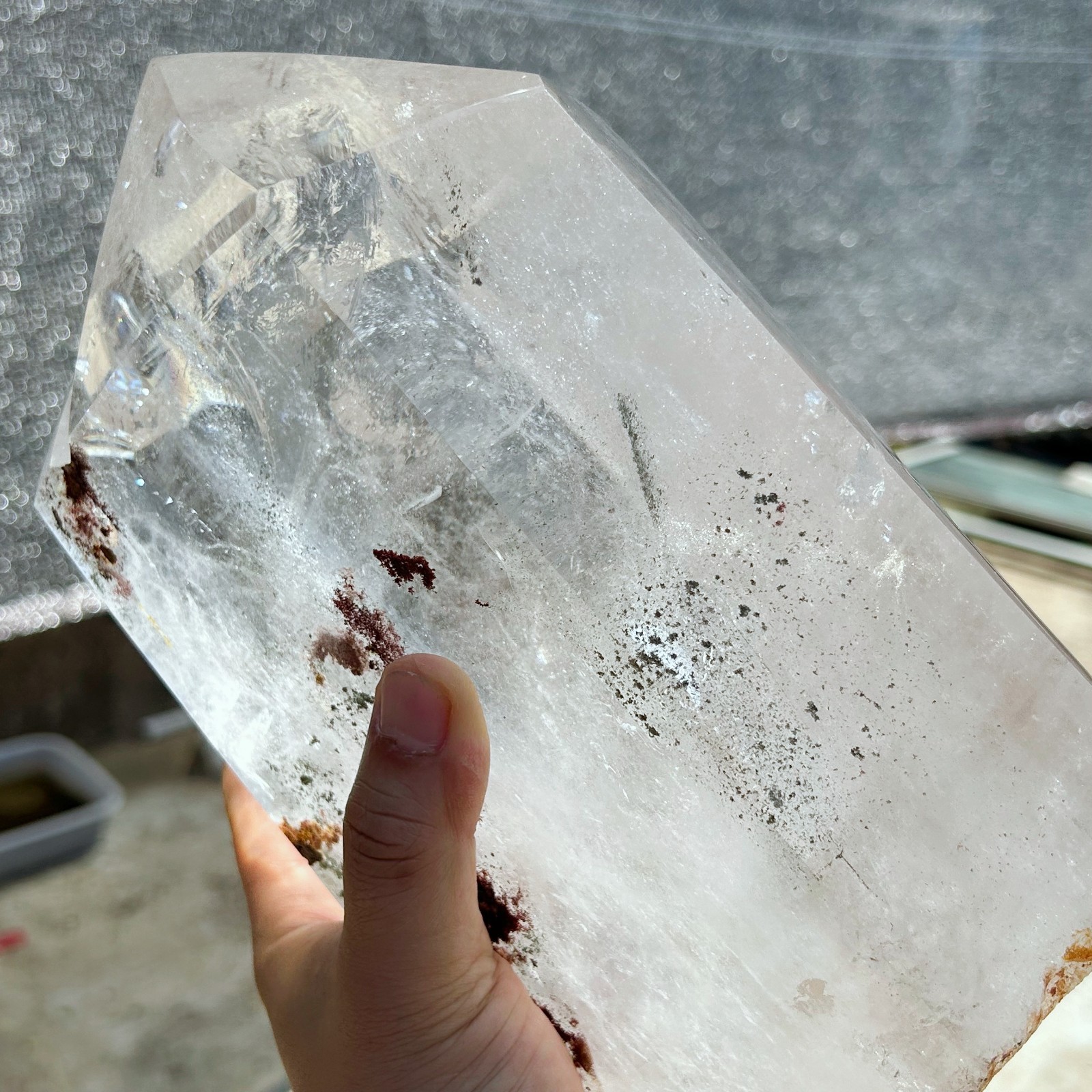 16.1LB Natural Clear Quartz With Phantom Crystal Double Point Healing A210