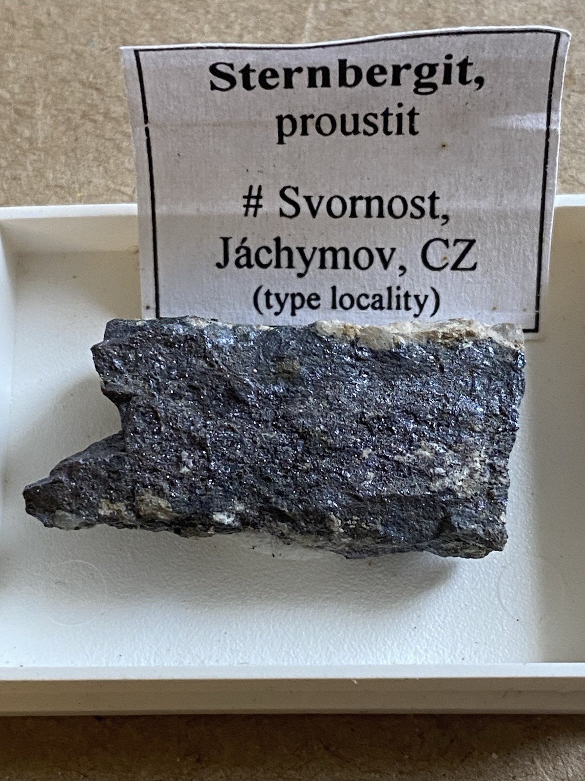 Sternbergite on Proustite Svornost Jachymov, Czech Republic Rare Microcrystals