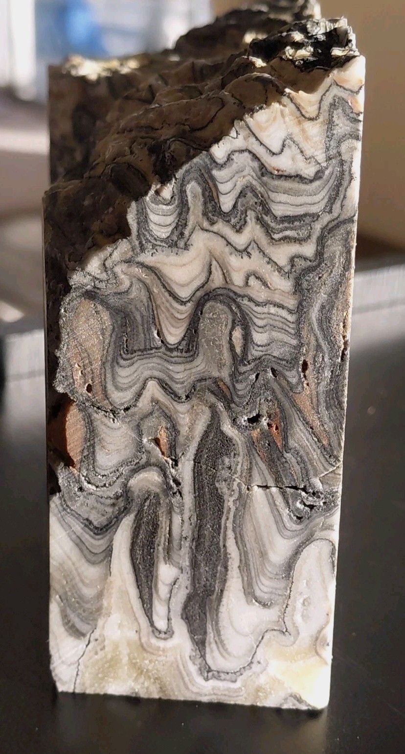 Zebra Calcite Tower 2 Lbs Crystal Pocket Banded Dendritic Display 4″x 3 1/2″x 2″