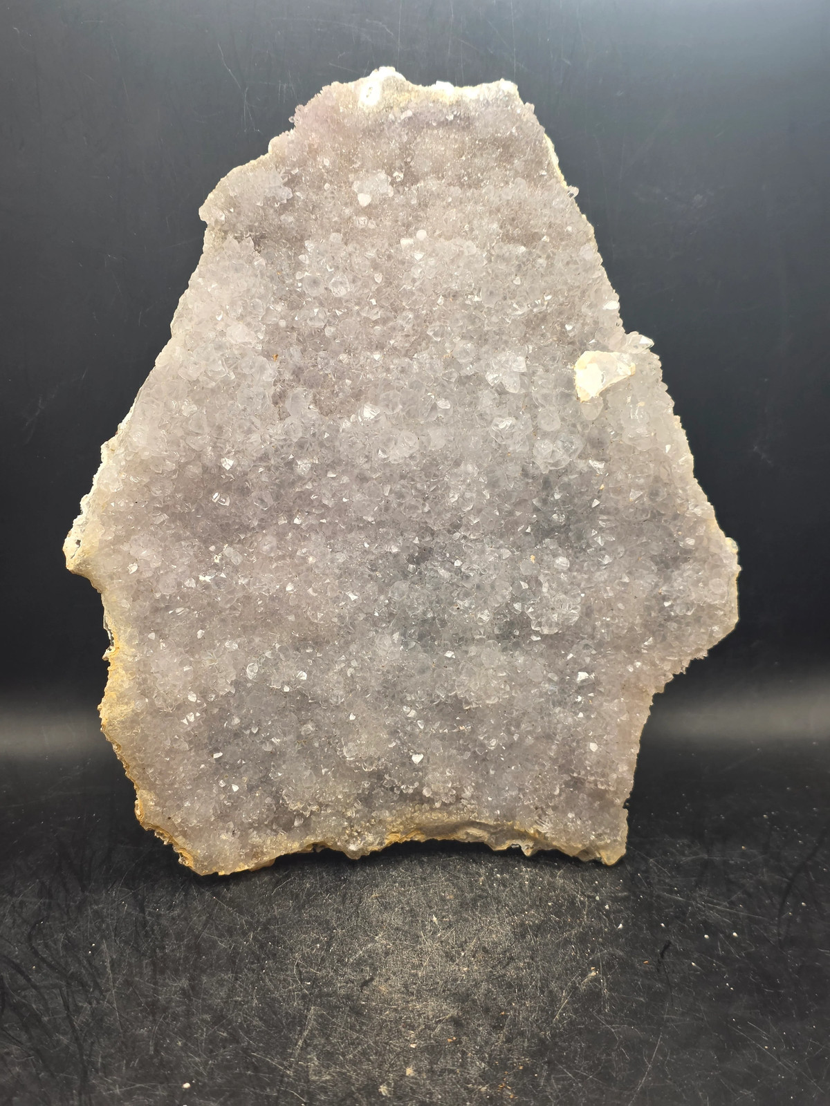 Amethyst flower formation plate! 1.8 pounds, 7.1 inches tall, 6.1″ wide