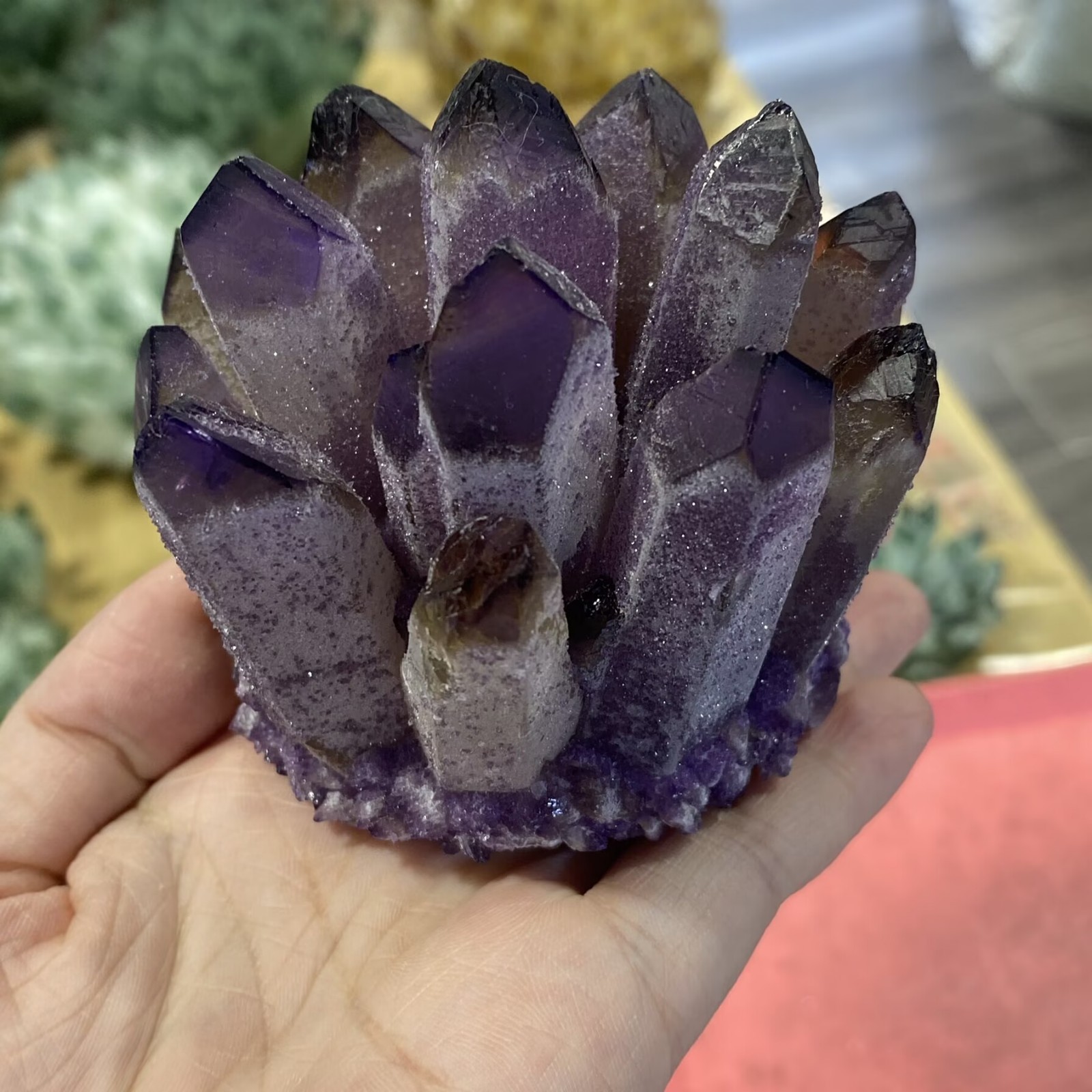 410g New purple Phantom Quartz Crystal Cluster Mineral Specimen Reiki Random