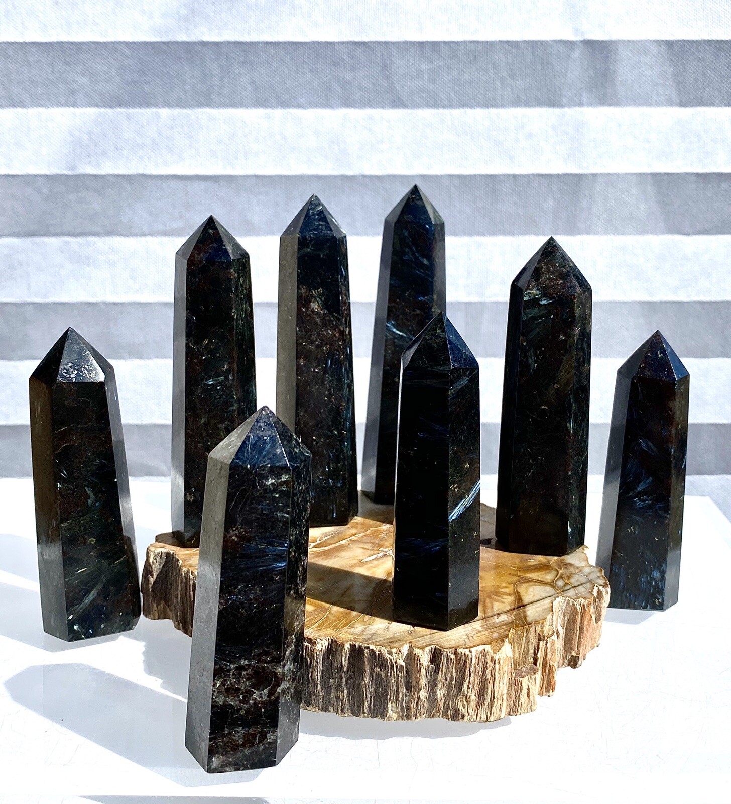 Wholesale Lot 2 Lb Natural Astrophyllite Obelisk Tower Point Crystal Healing