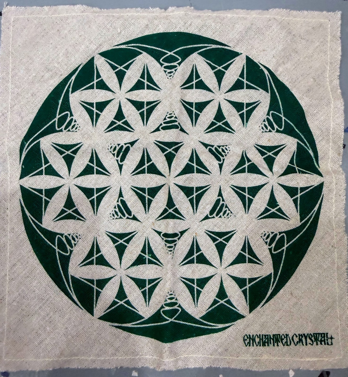 Crystal Grid Cloth Lot – 4pc – 8.5″ Square – Sacred Geometry Tarot Altar