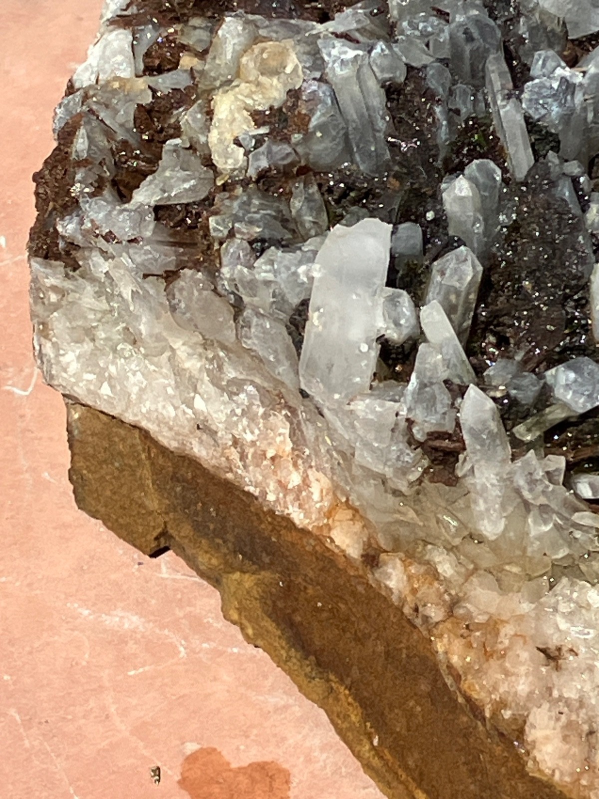 Quartz with Sphalerite & Hematite Crystal Cluster Cabinet Specimen – 4 lbs 9 oz