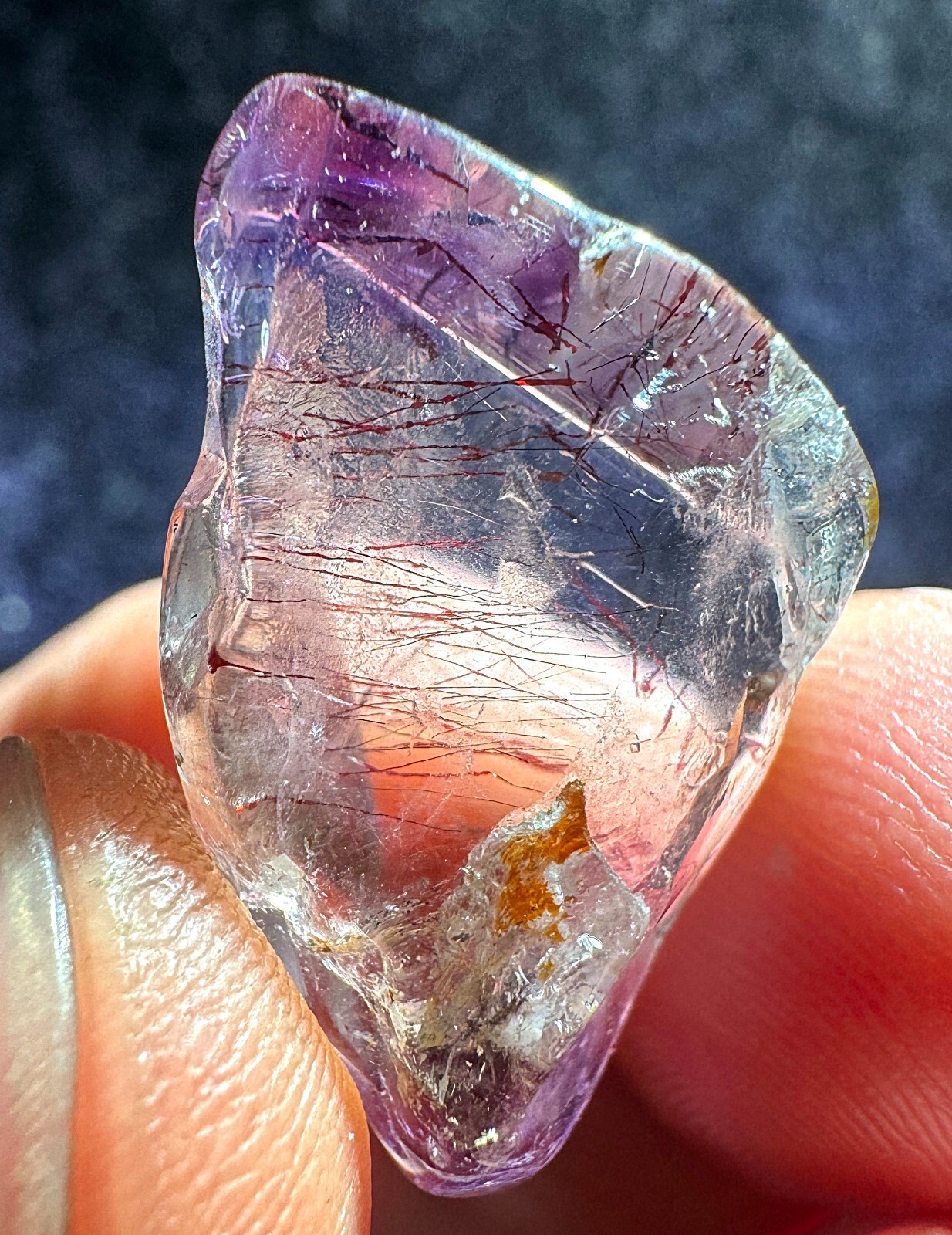 24ct Rare NATURAL Clear rutile Crystal Polished
