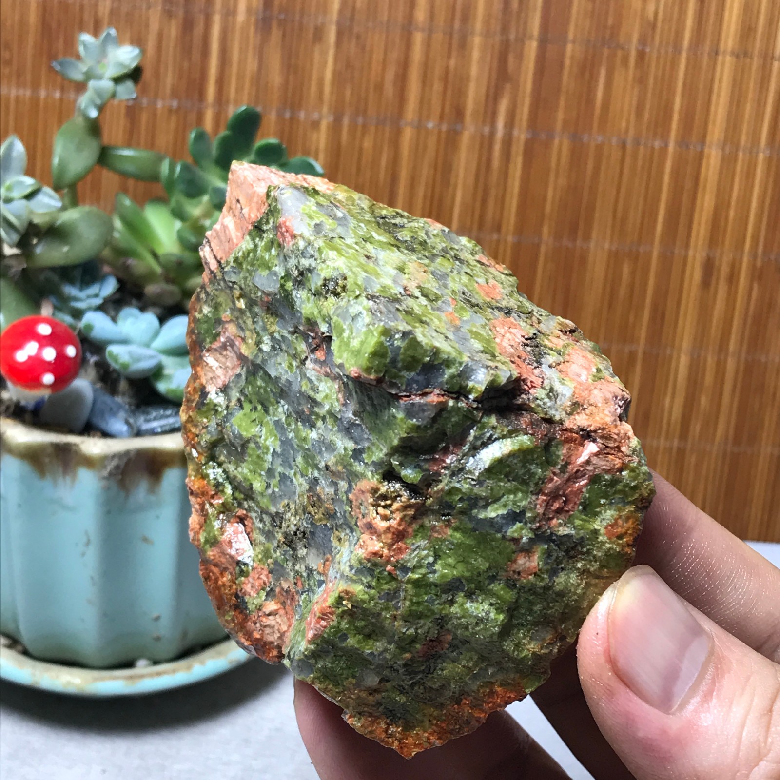 235g Natural Unakite Crystal gemstone Rough Mineral Specimen healing A6361