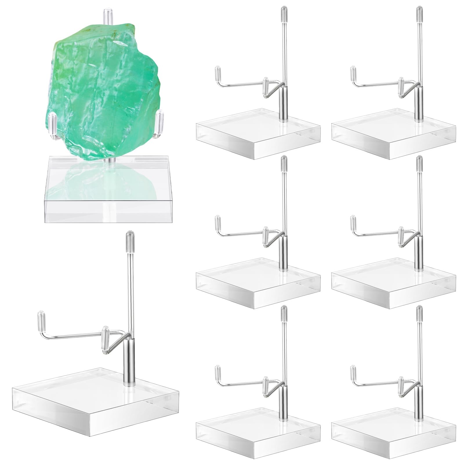 Kigley 8 Pcs Adjustable Metal Arm Display 1.57 x x 2.95 Inches, Silver