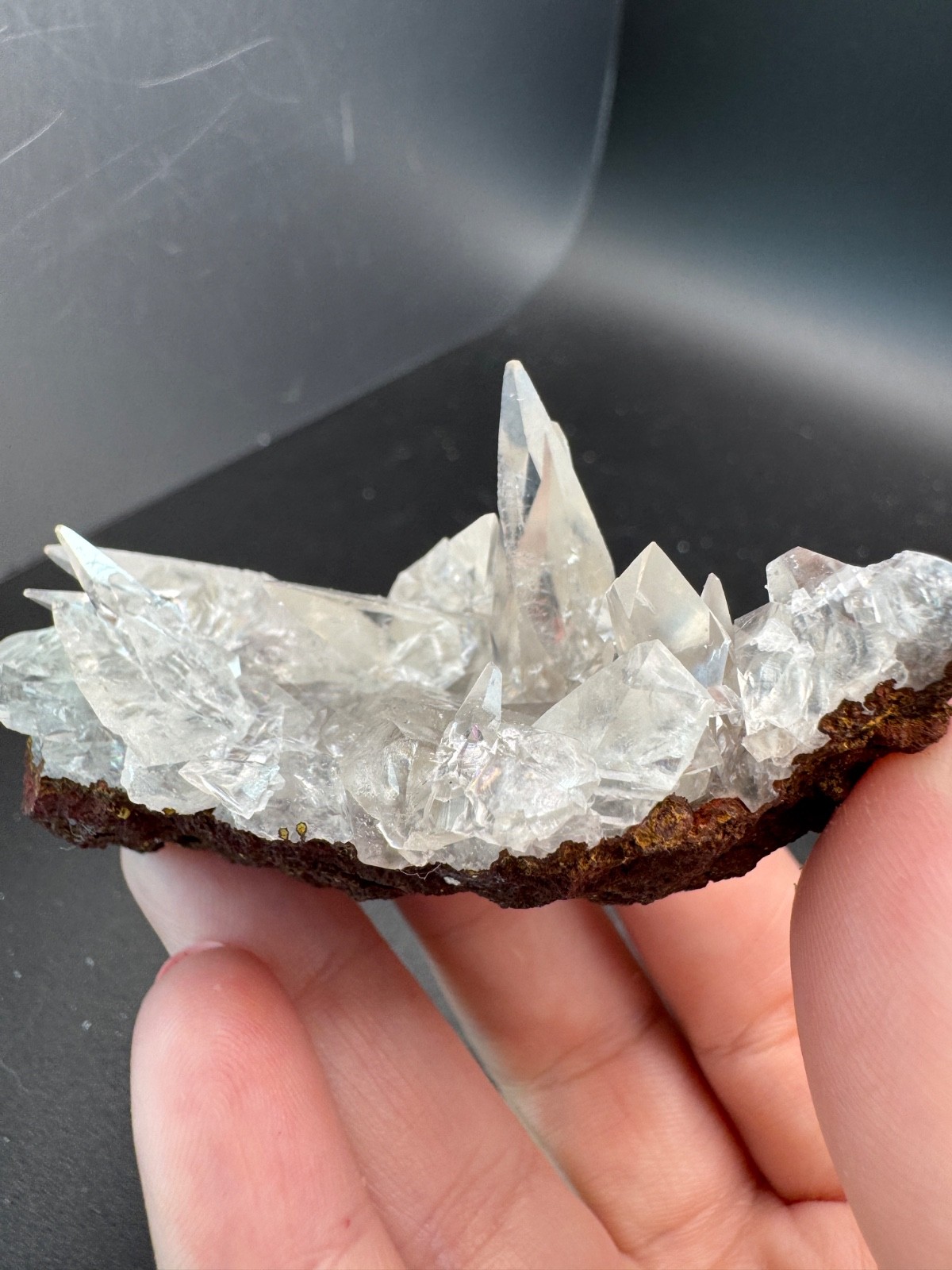 6223 High Quality Sharp, Clear Calcite Cluster Ojuela Mine, Durango MX 58g