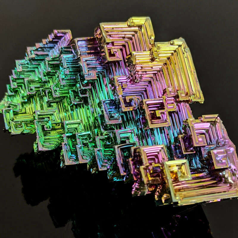 Natural Rainbow Aura Titanium Bismuth Crystal Cluster Energy Meditation Stone