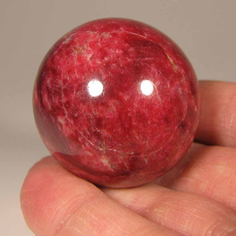 40mm Rare Pink THULITE Gemstone Sphere Ball w/ Stand – Trondheim, Norway