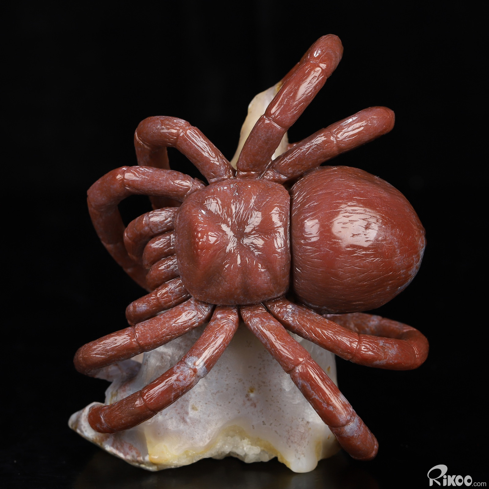4.1″ Indian Agate Hand Carved Crystal Spider Sculpture, Crystal Healing