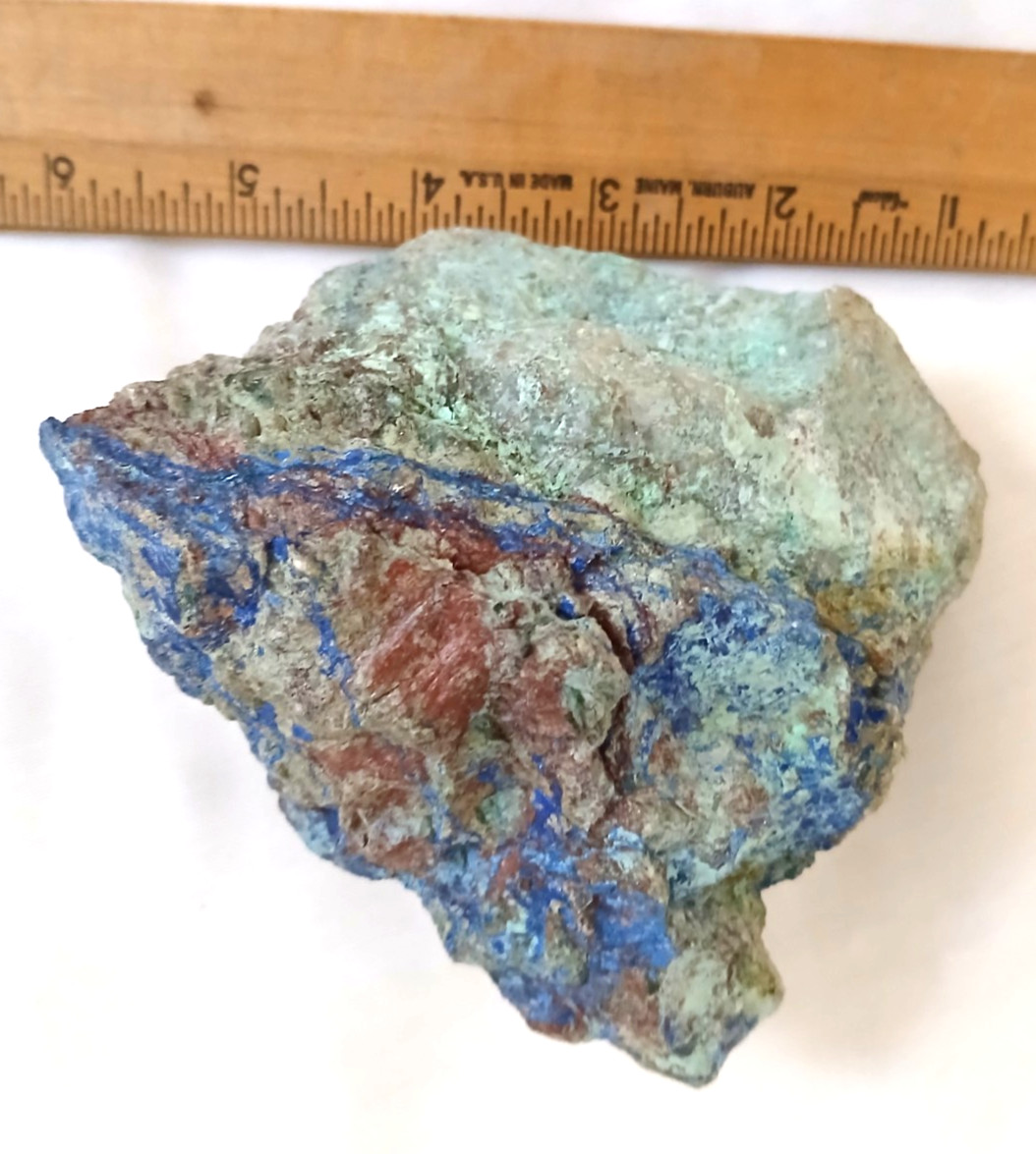 Raw Copper Ore Mineral Blue Azurite Malachite Rock Display Specimen Unpolished