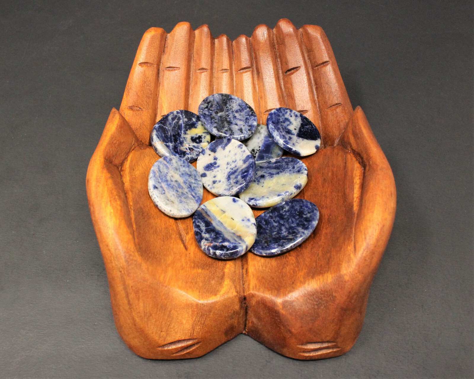 Sodalite Worry Stone (Smooth Polished Sodalite Pocket Palm Stone Crystal)