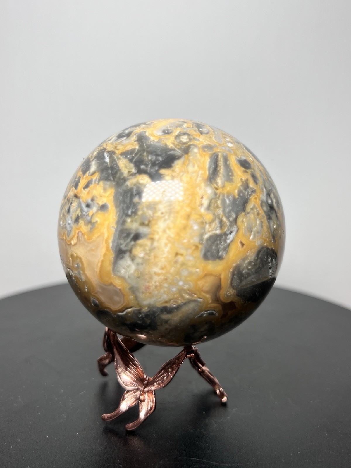 Crazy Lace Agate 2 Piece Set – Tower & Sphere w/holder 65mm