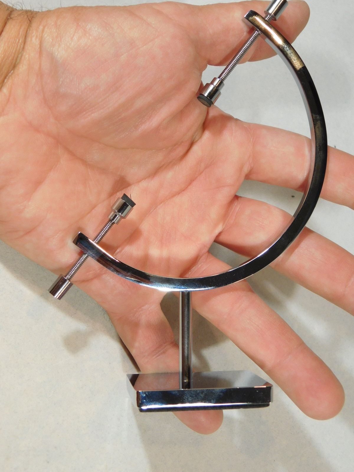 CALIPER Display Stand Large Sized Chrome / Silver Adjustable