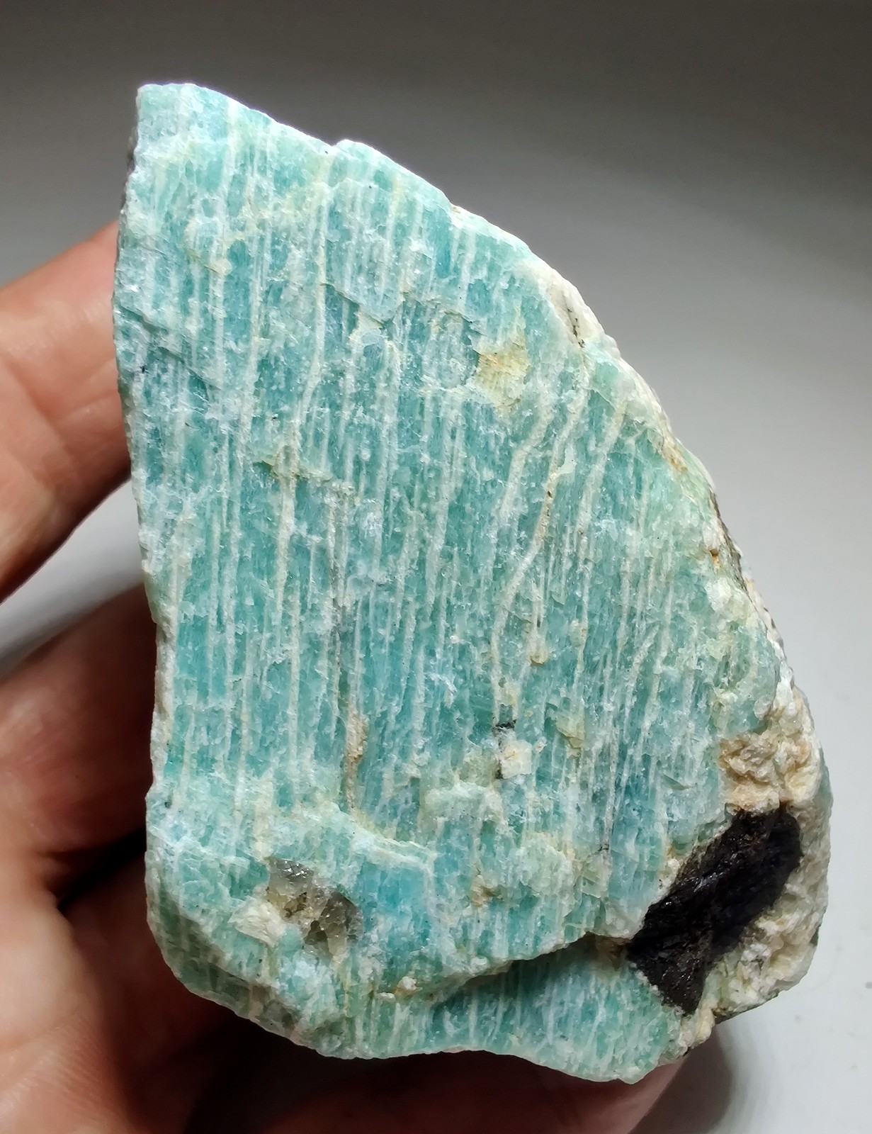 Amazonite with Smoky Quartz, great color. Antananarivo, Madagascar. 273 grams.