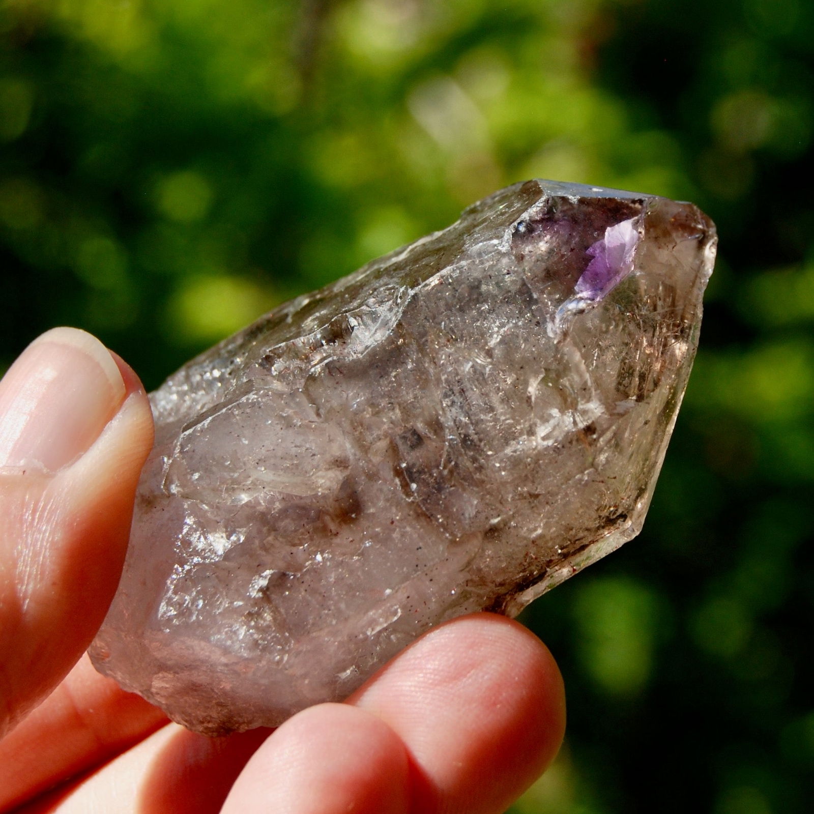 2.6in 90g Smoky Amethyst Quartz Crystal Elestial, Zimbabwe aa1