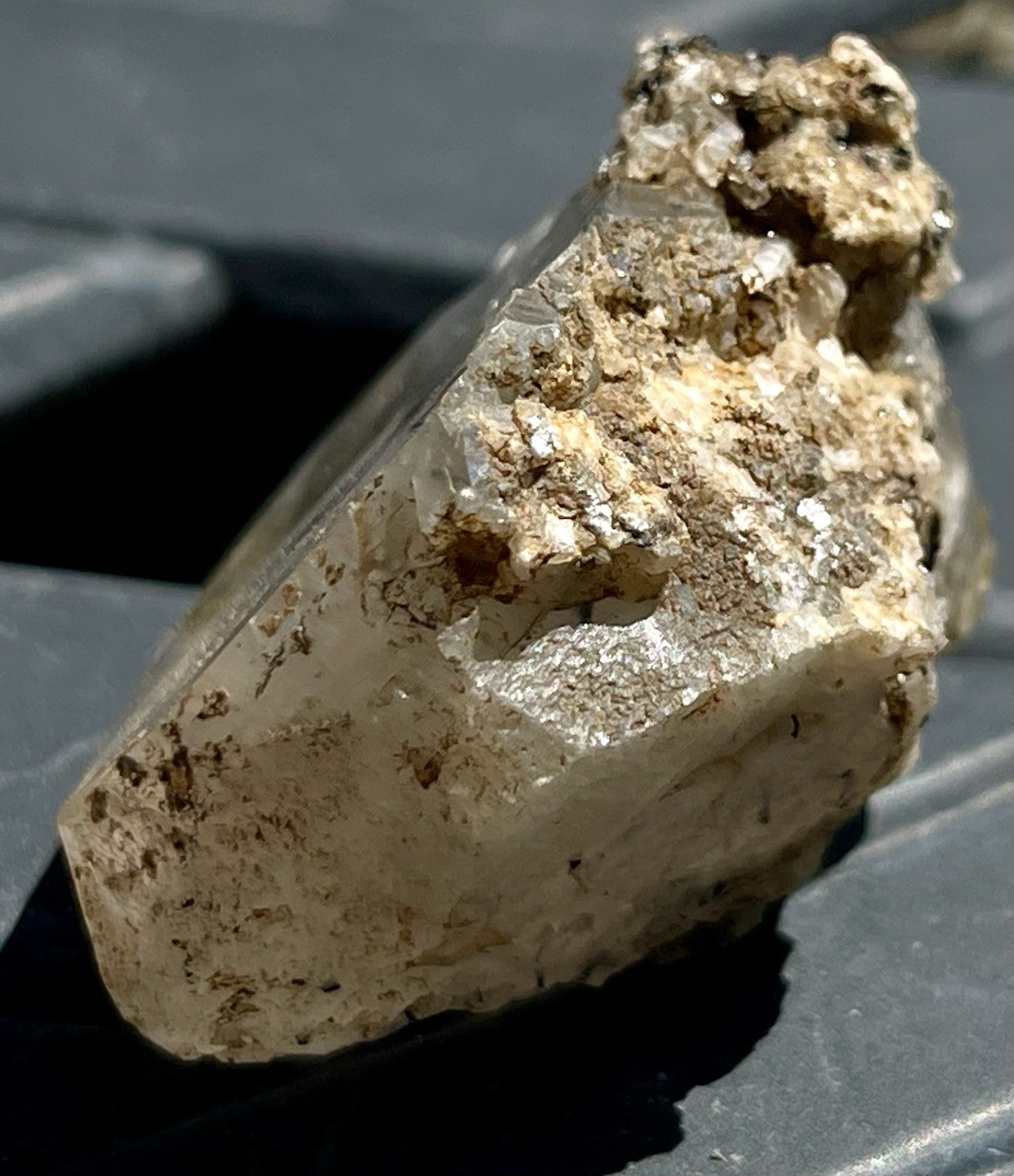 Quartz With Black Tourmaline 1.0” L X 2.0” H 39.07 Grams From Pakistan