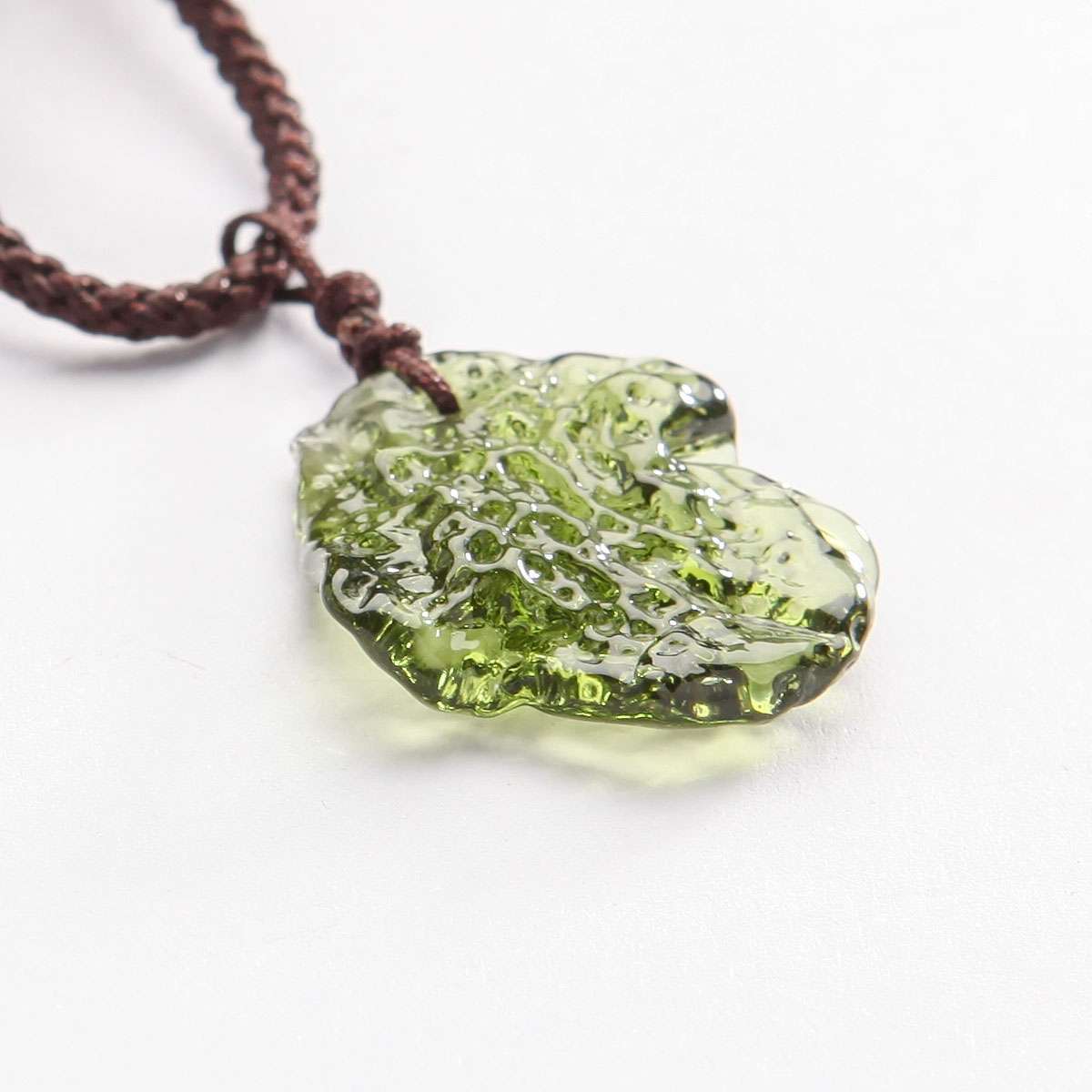 Natural Czech Moldavite Meteorite Impact Pendant Necklace Chakra Healing Green
