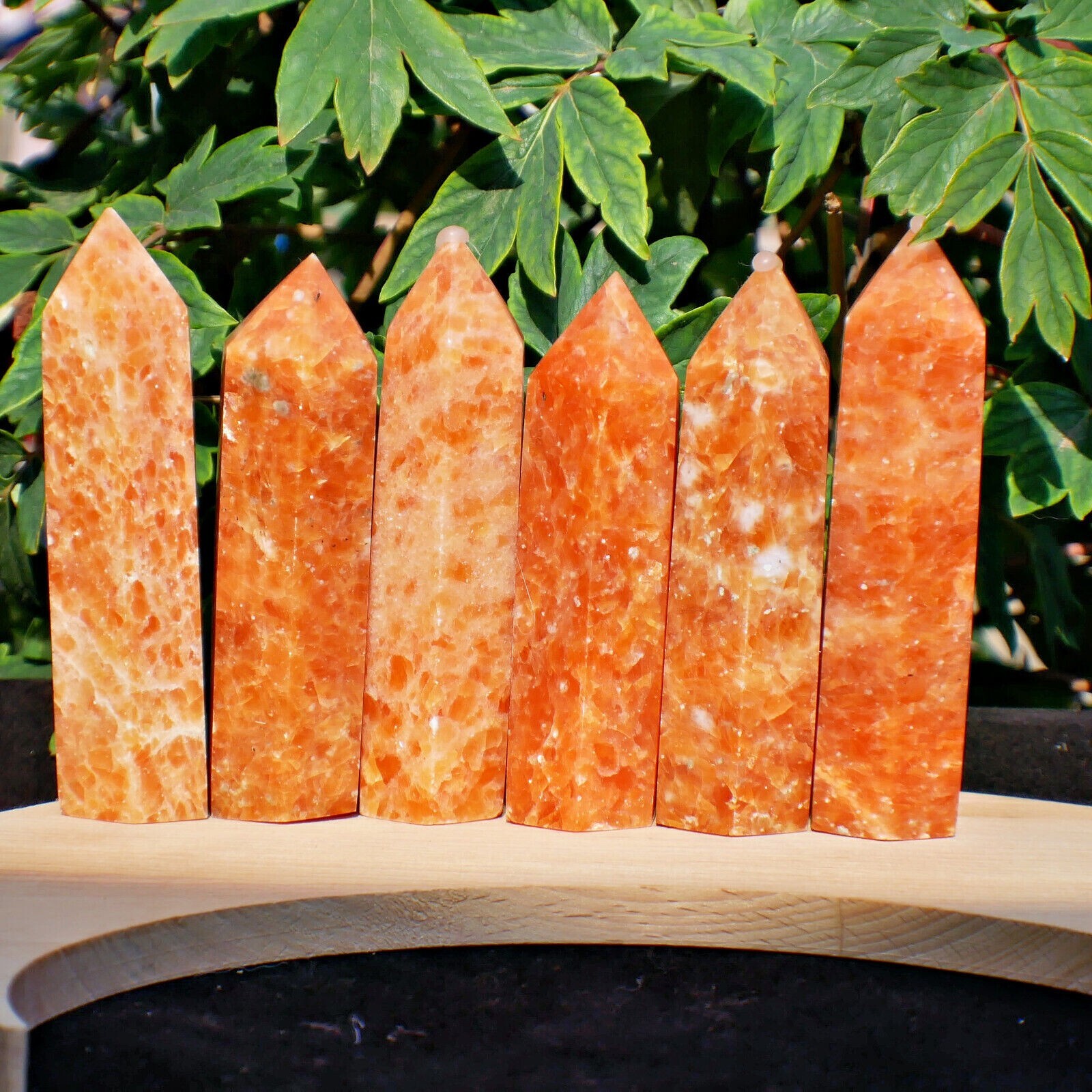 Natural Sunstone Tower Point Healing Crystal Meditation Wand Obelisk Reiki Gifts