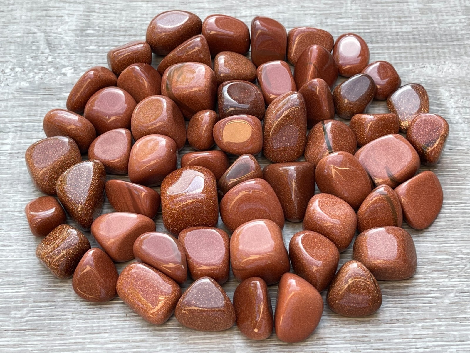 Red, Blue and Green Goldstone Tumbled Stone, 0.75-1.25″ Tumbled Goldstone, Bulk