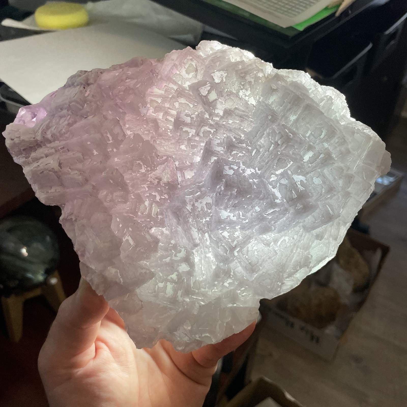 Fluorite Specimen Coated in Drusy Quartz – Cubic Clusters, China Over 5lbs Large