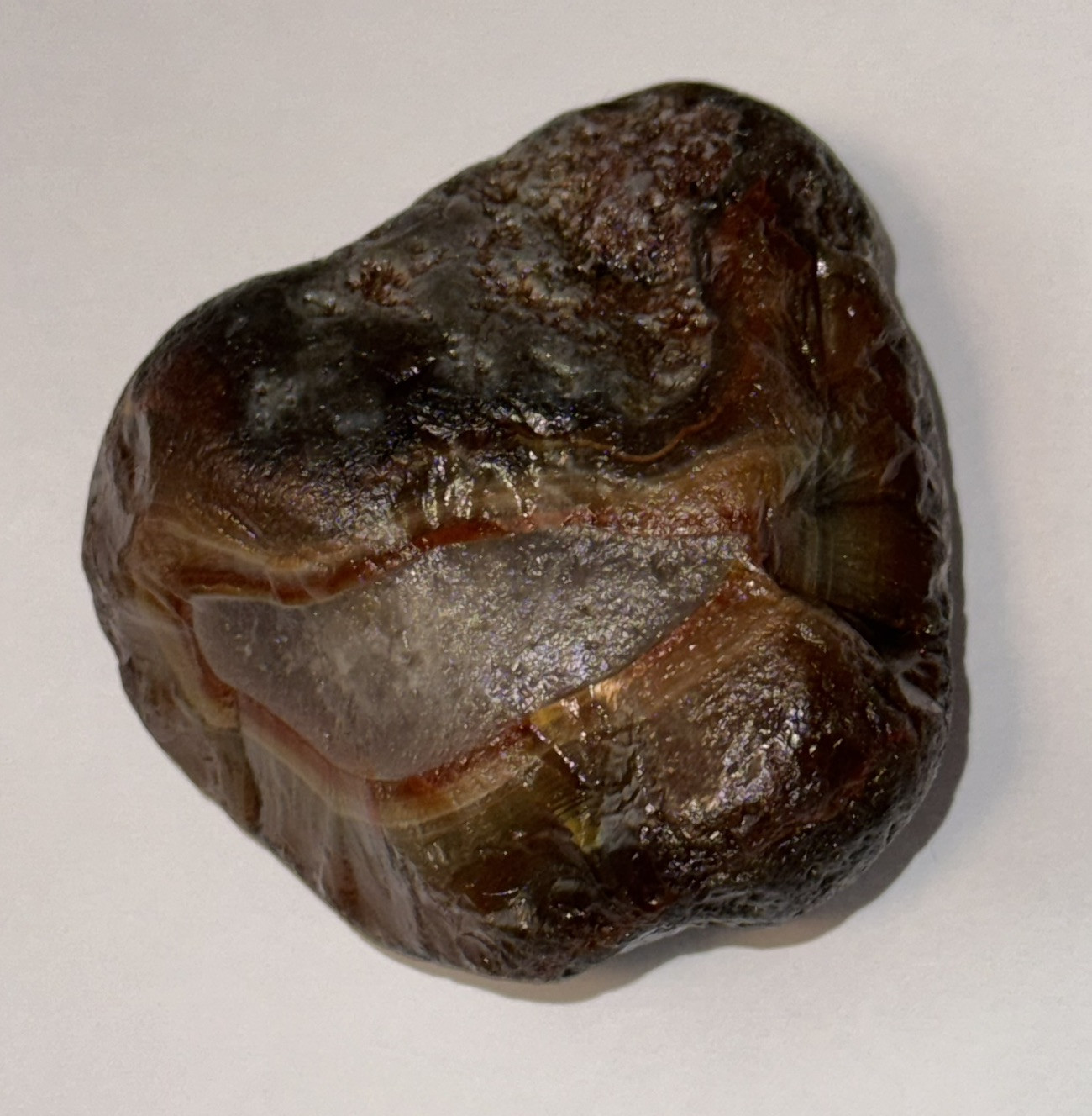5.25 oz Lake Superior Agate with Limonite, Dark Husk With Frost