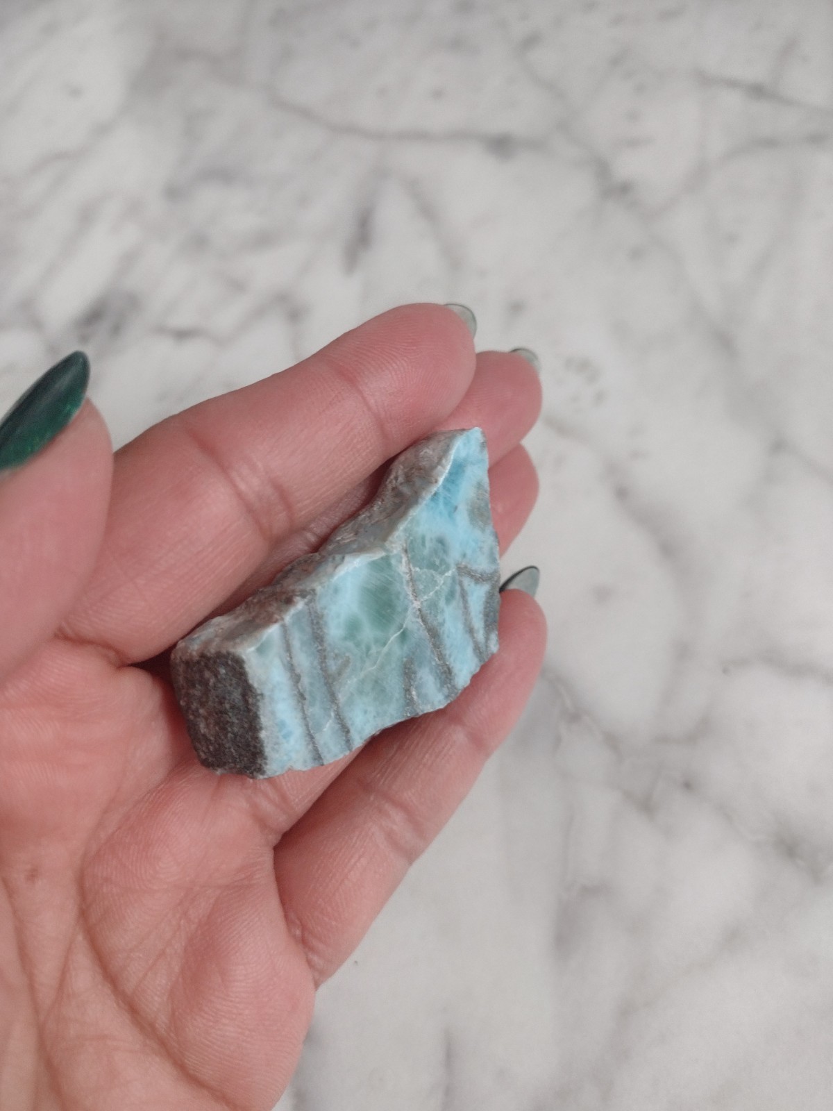 Dominican Republic LARIMAR Stone Specimen Crystal Polished Rare Stone L7