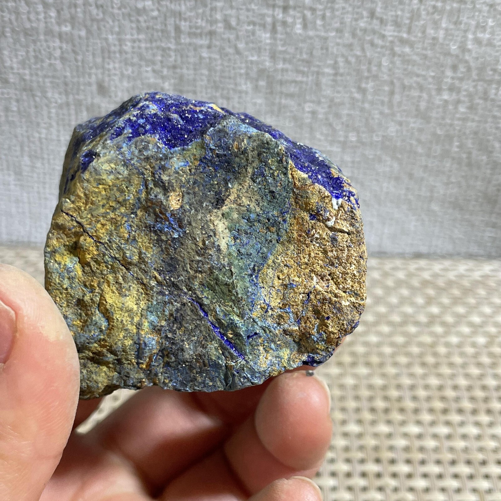 128g Natural blue copper ore quartz malachite crystal mineral specimen