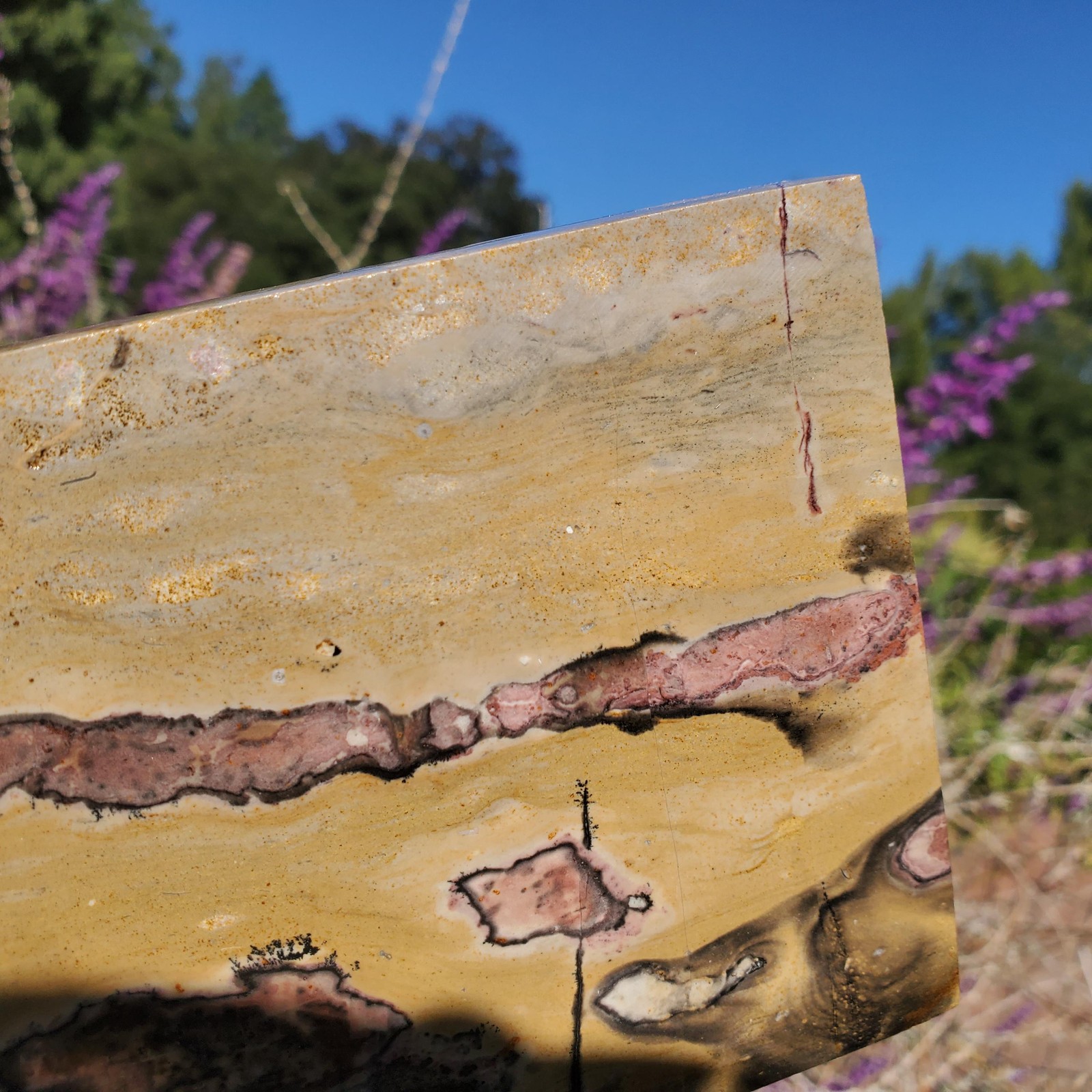 Picture Story Jasper Pastel Dendritic Display Crystal Tile Slab 922 grams