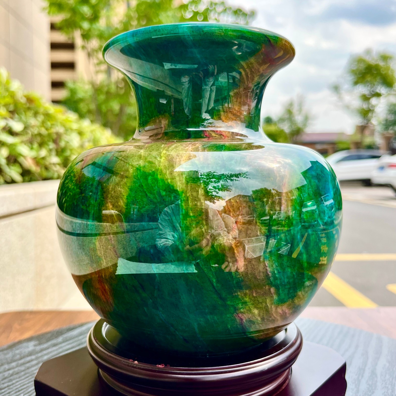 3.78LB Natural “Seven Colors Jade” vase specimen -Taiwan China