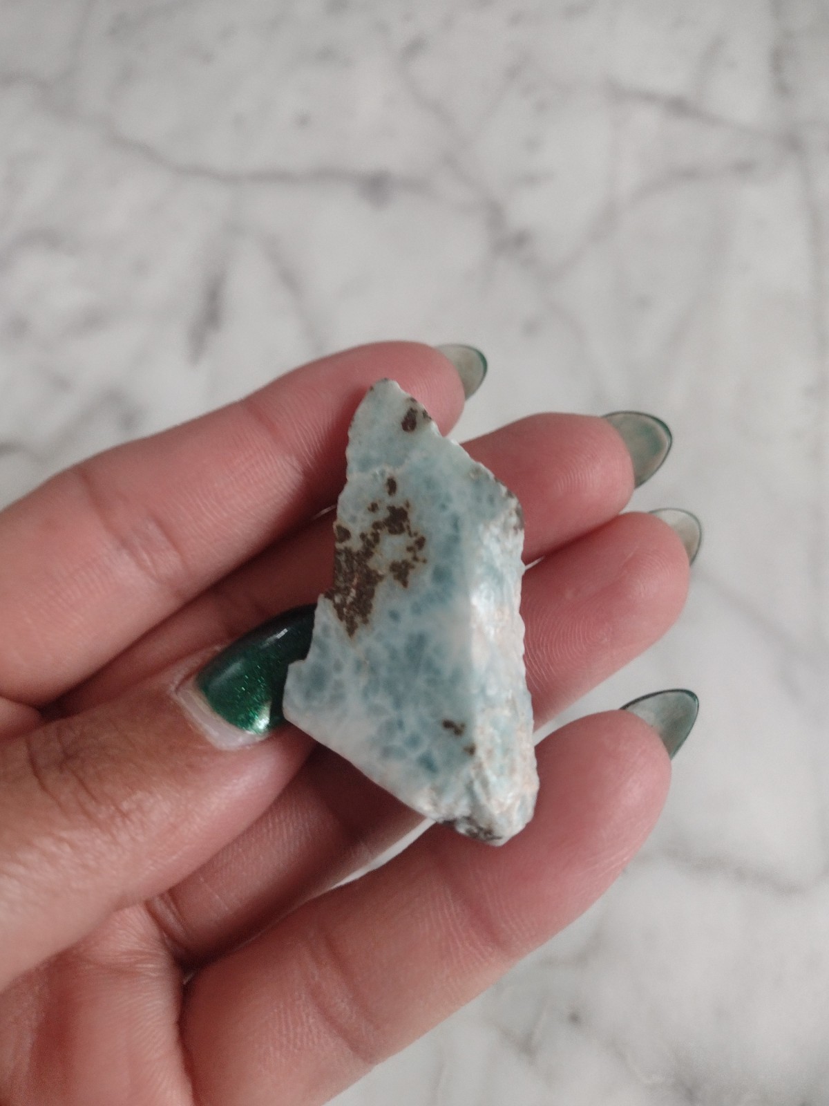 Dominican Republic LARIMAR Stone Specimen Crystal Polished Rare Stone L12