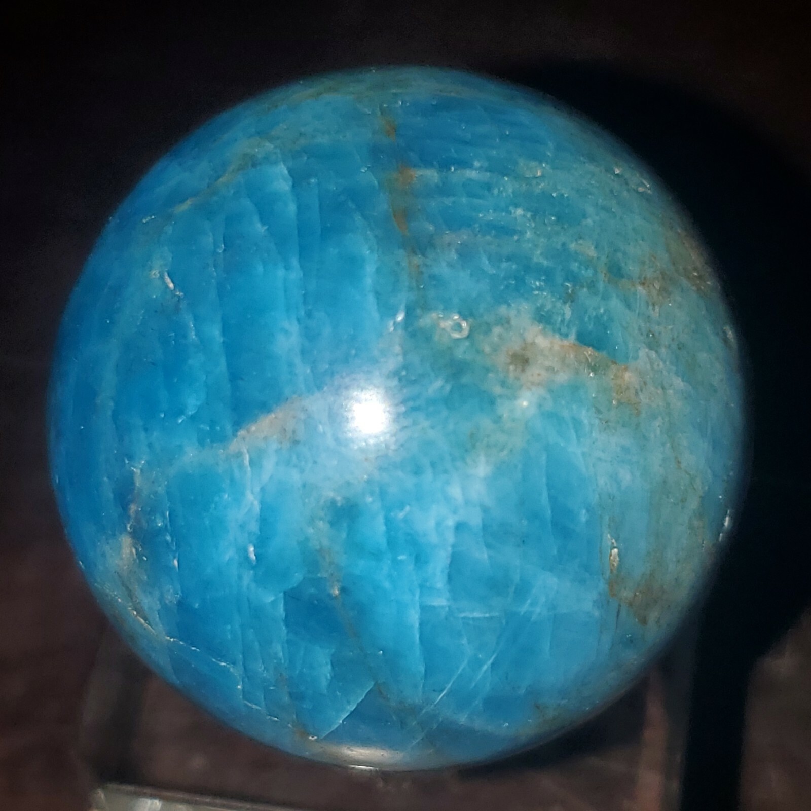 Blue Apatite Sphere Orb Ball Marble 32mm, 55g