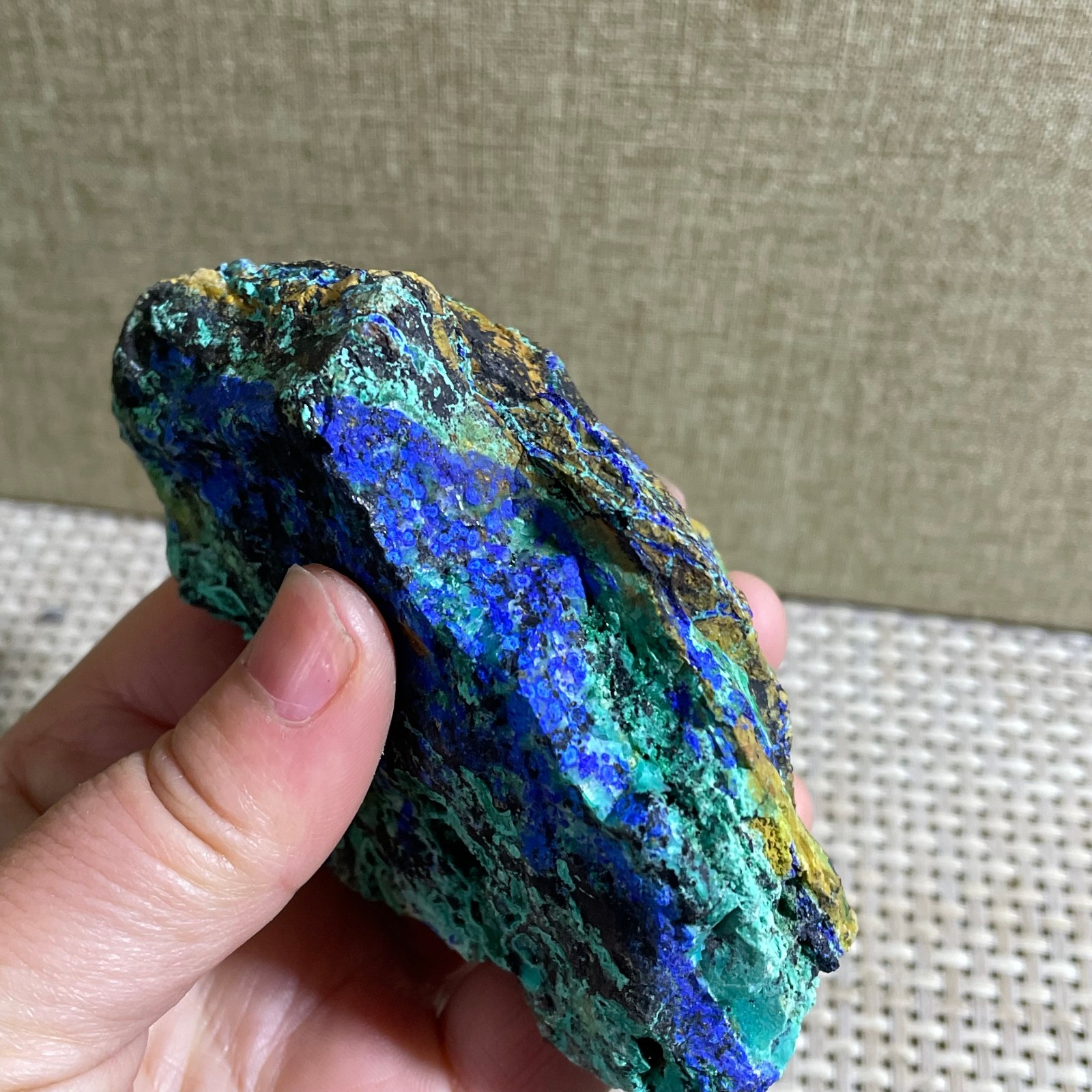 Restoration of Blue Copper Ore Quartz Crystal Mineral Samples 231g
